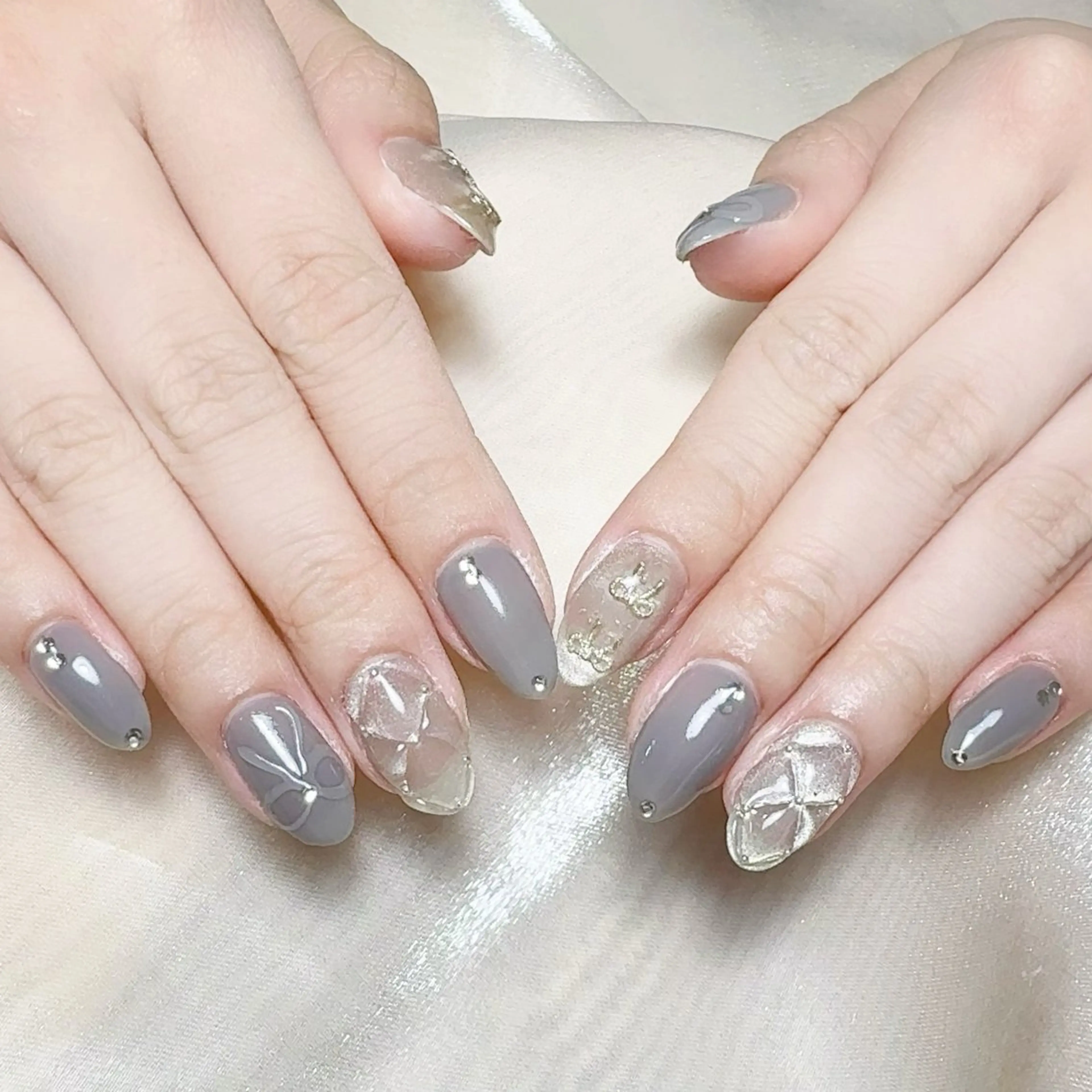 メンズ ネイル メンズ韓国風 アートネイル オーロラネイル ガーリー キラキラネイル ハンドネイル Nail salon 木にいるのネイルデザイン