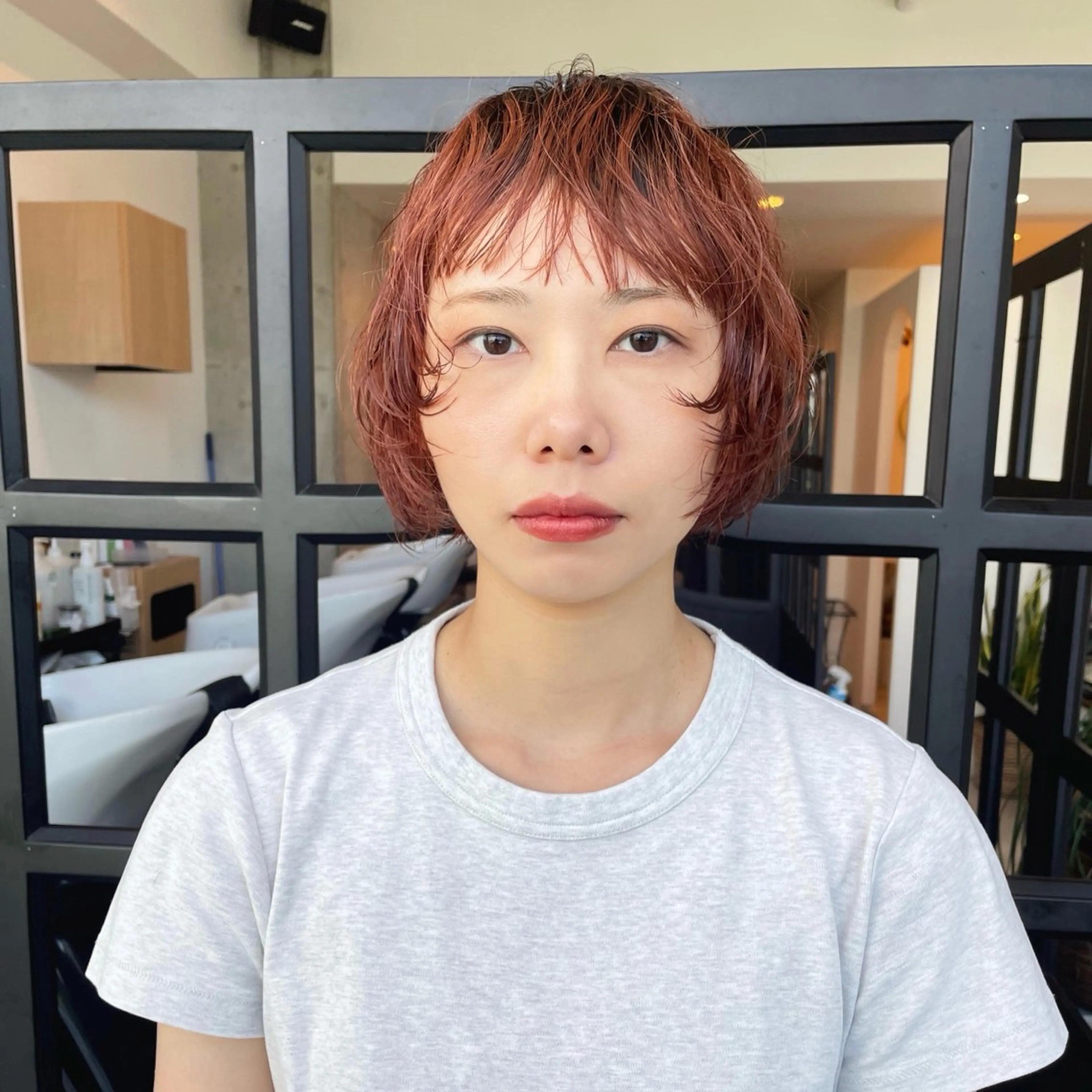 ショート カラー ボブレイヤー ブラウンカラー オレンジ オレンジブラウン ボブ カット ヘアカラー トリートメント 堀江将太朗/恵比寿/ メンズカットのヘアスタイル