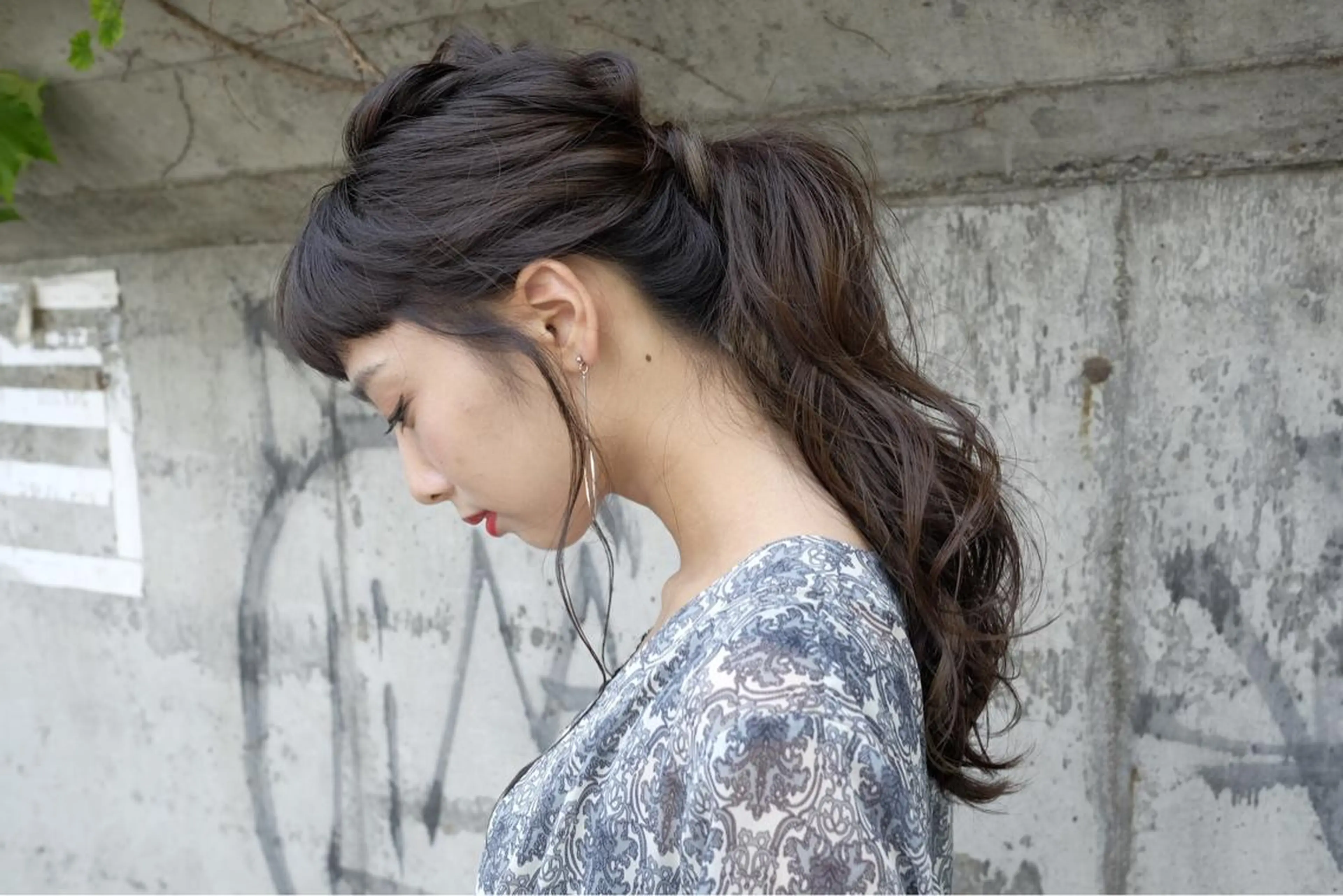ヘアアレンジ ポニーテール 佐藤 旭のヘアスタイル