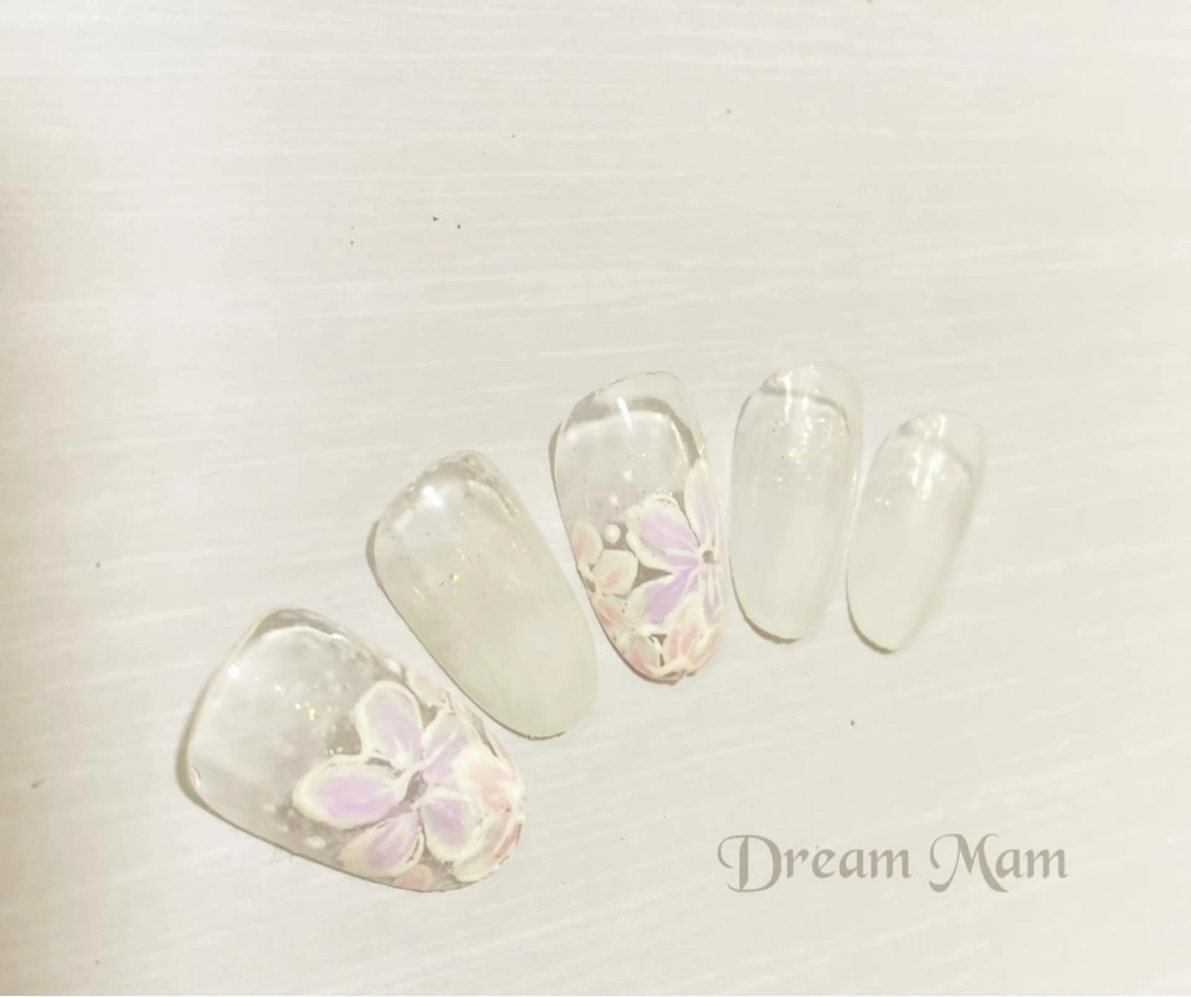 ネイル 桜ネイル 成人式 フレンチネイル ジェルネイル グリーン Nail Salon Ｄream Mamのネイルデザイン