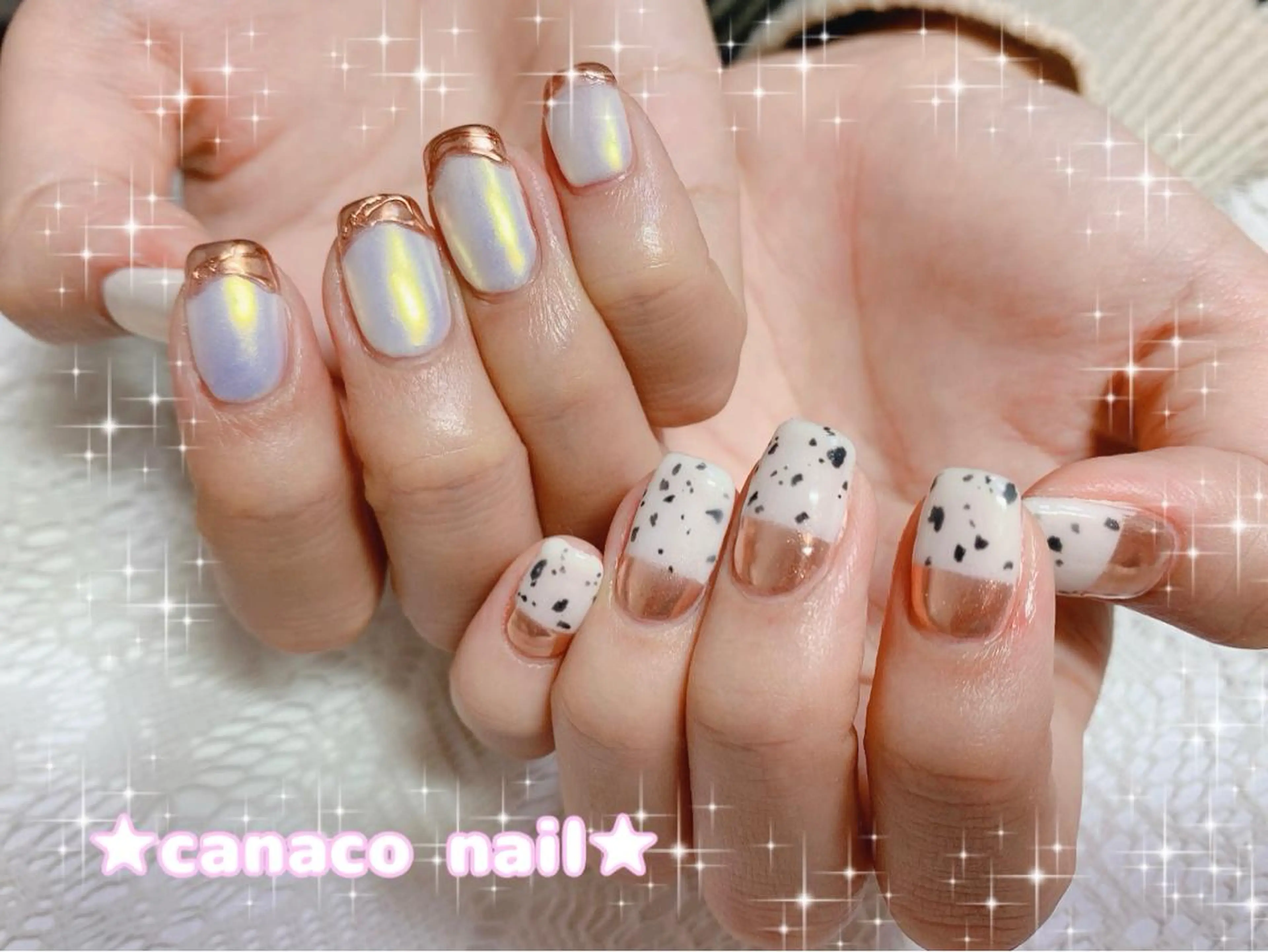 ネイル アートネイル オーロラネイル フレンチネイル ジェルネイル ミラーネイル ハンドネイル ハンドケア Felice所属・ベテランネイル cnc nailのネイルデザイン