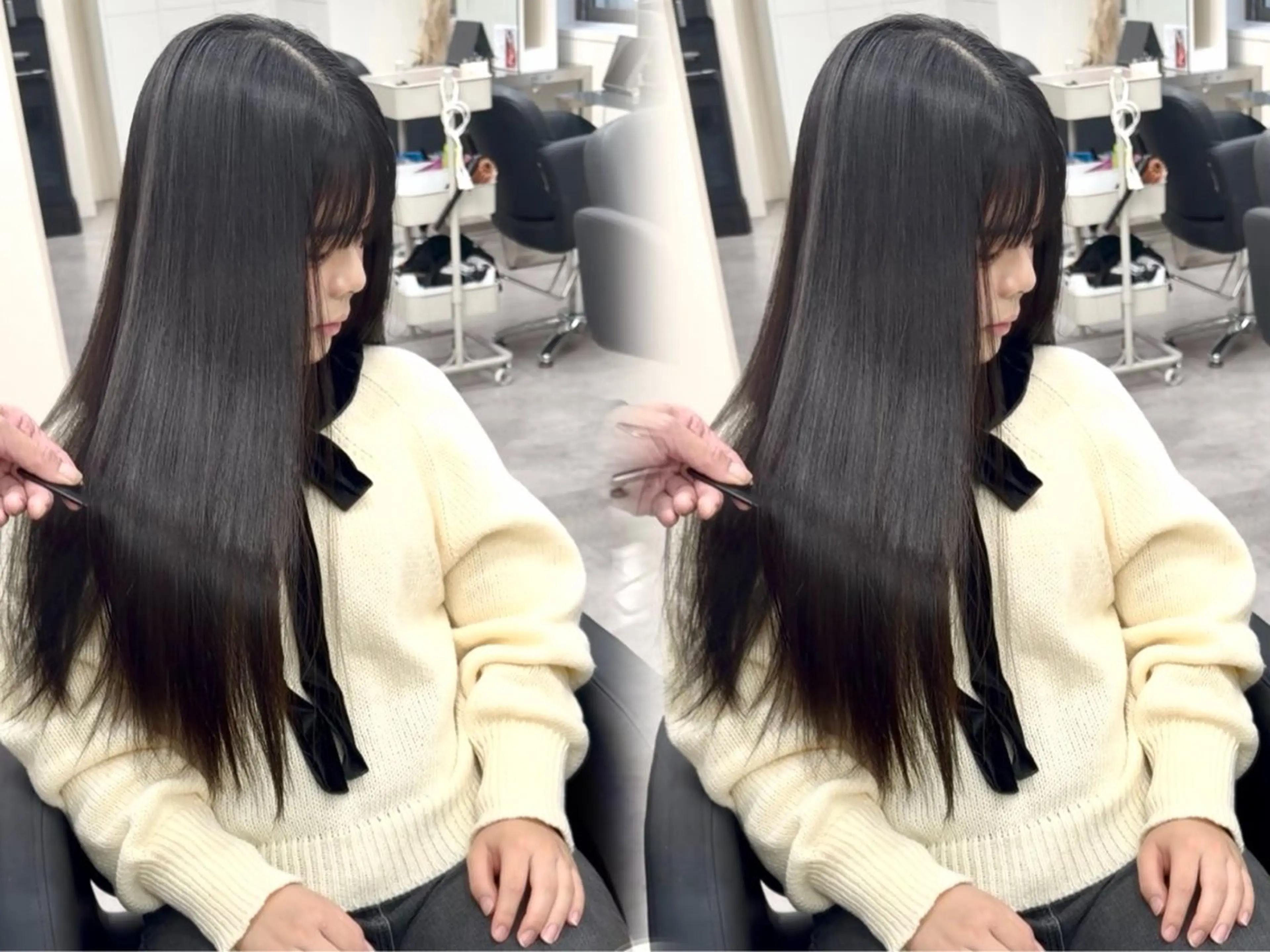 ロング 🩵透明感カラー × とぅるん艶感🫧猿渡のヘアスタイル