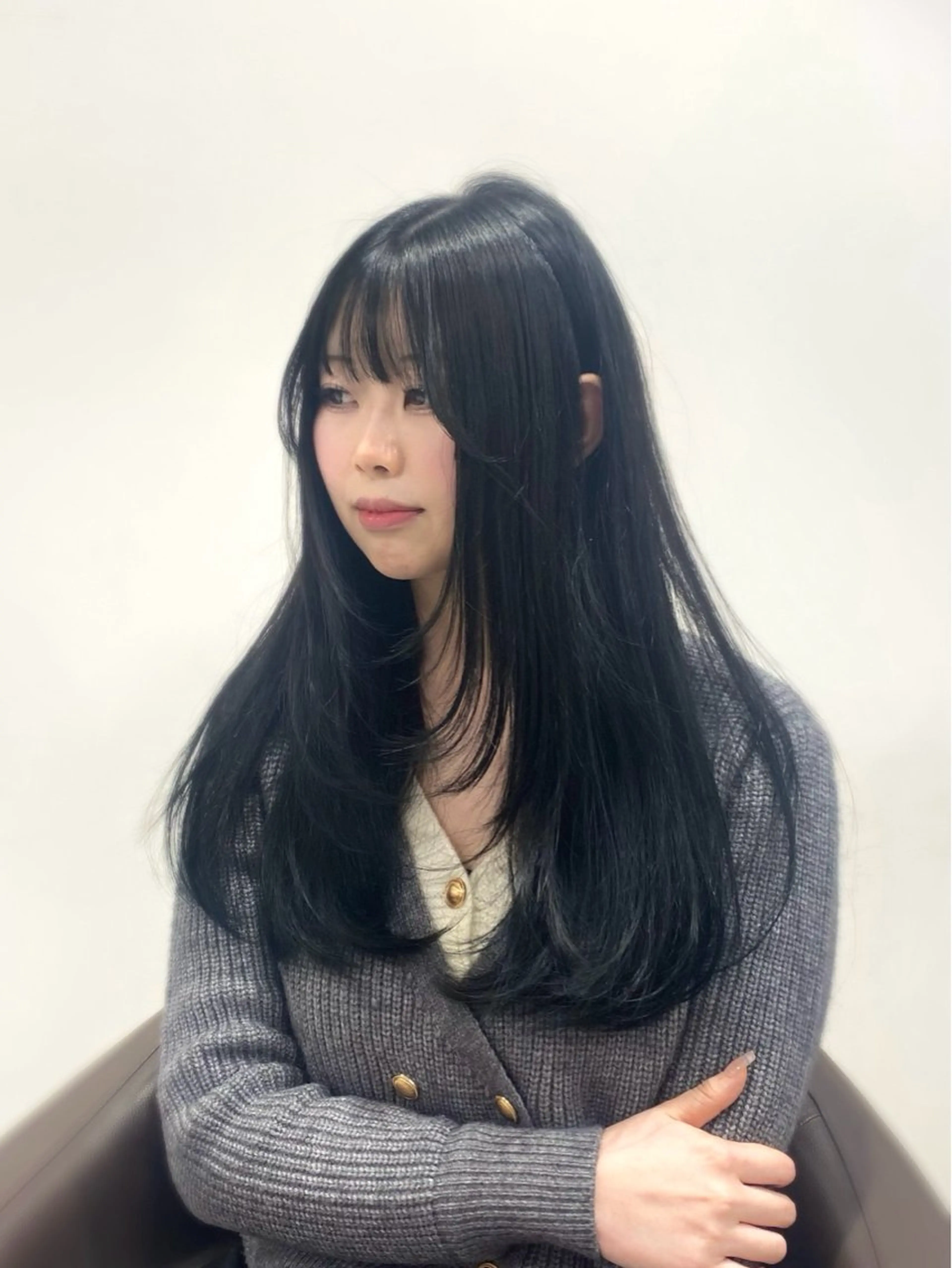 セミロング カラー 岡山 愛のヘアスタイル