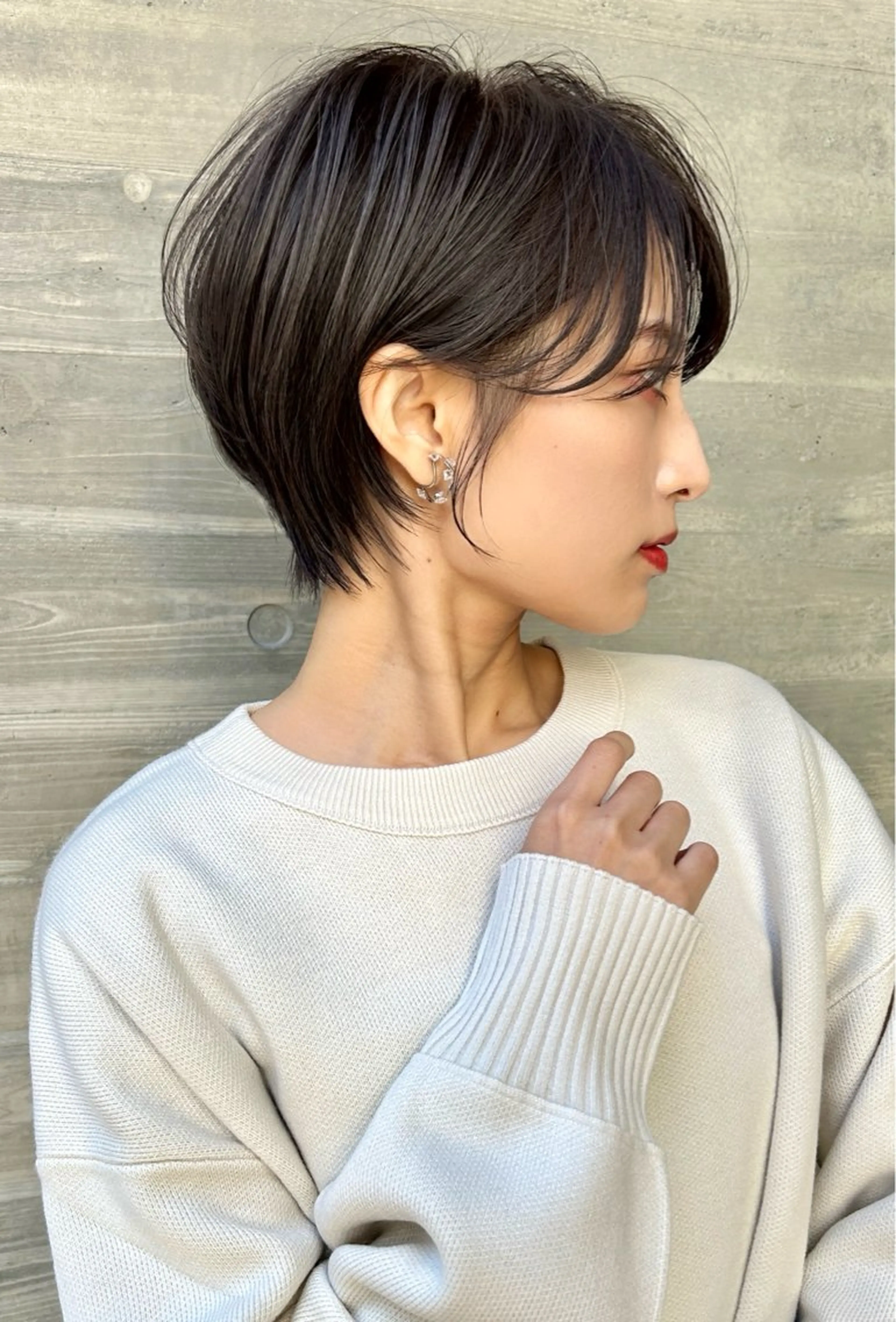 ショート カラー ボブ 顔周りカット 韓国風ヘア レイヤーカット ショートヘア ショート特化/ 似合わせカット/高津のヘアスタイル