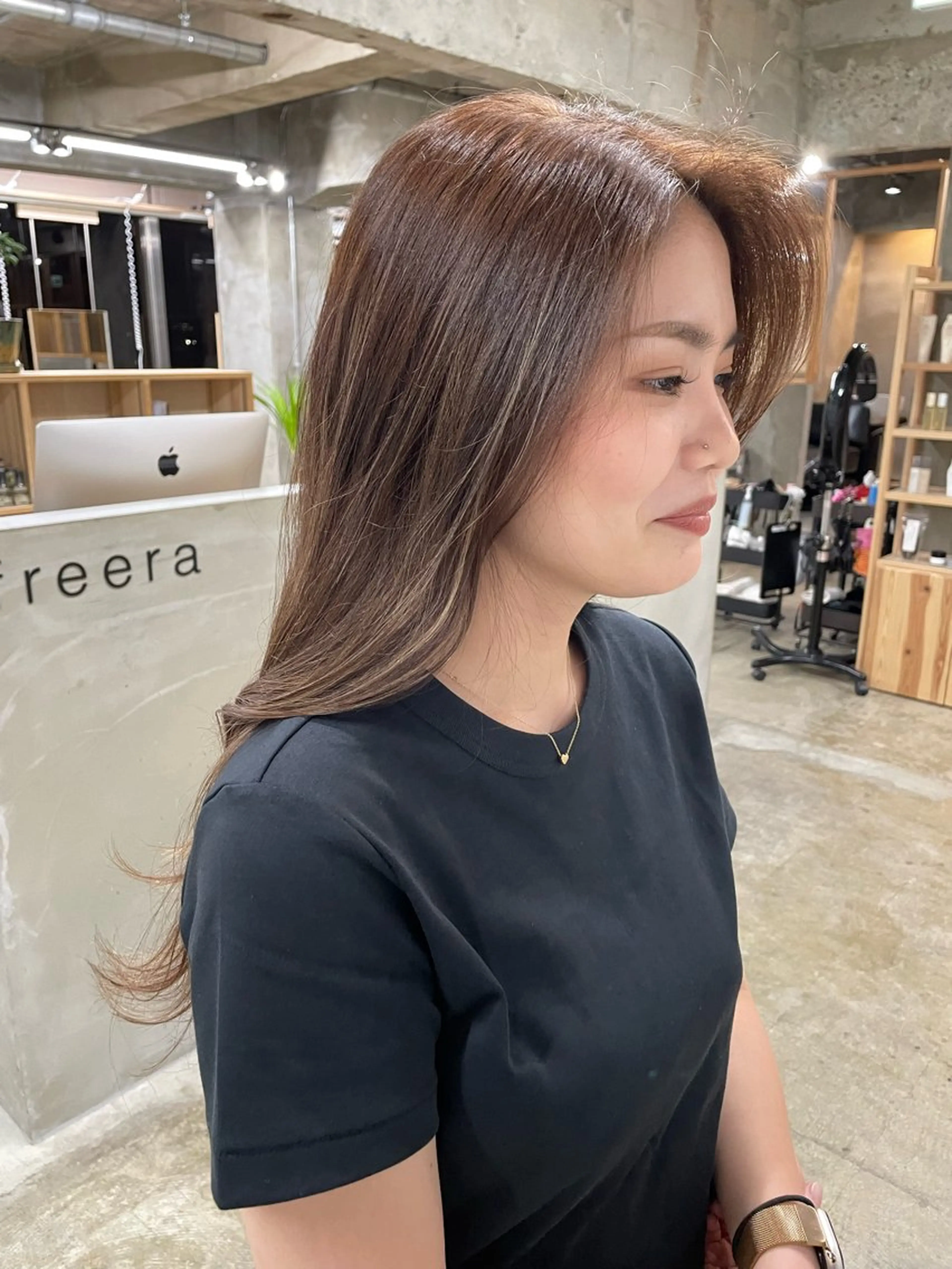 セミロング カラー ベージュカラー 坂田 春樹のヘアスタイル