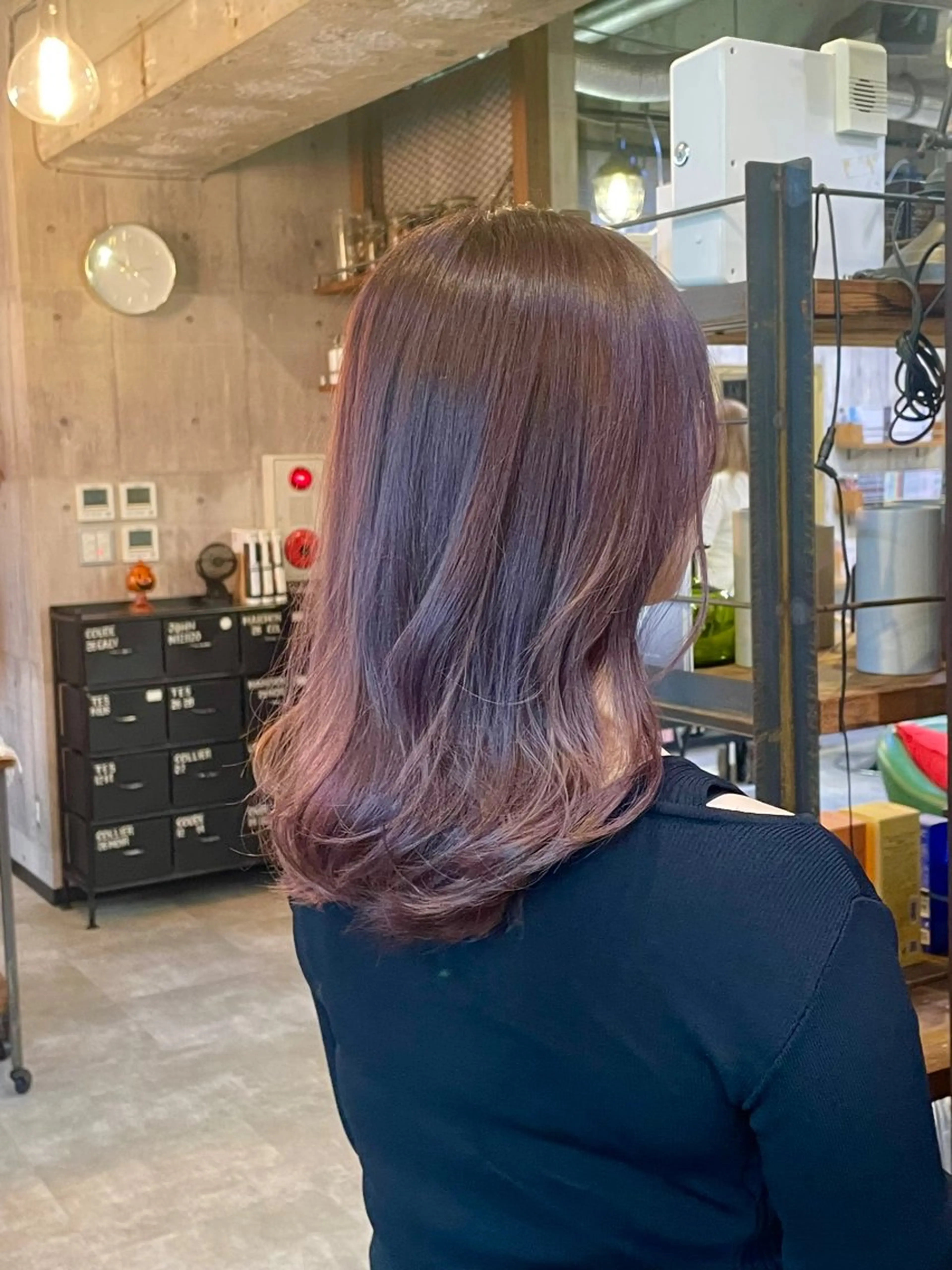 ロング カラー ピンクカラー バイオレットカラー ヘアカラー トリートメント 竹内 春奈のヘアスタイル