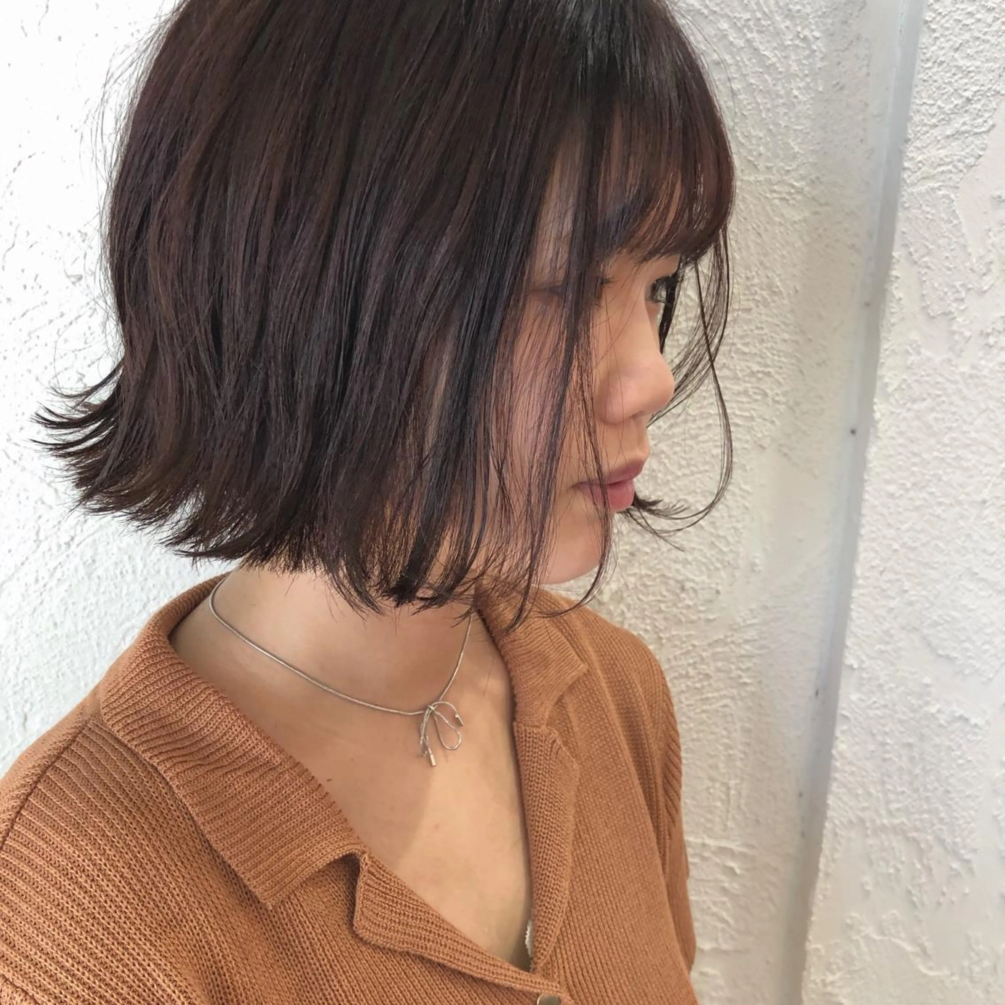 ショート カラー 切りっぱなしボブ ボブ 江原 彩華のヘアスタイル