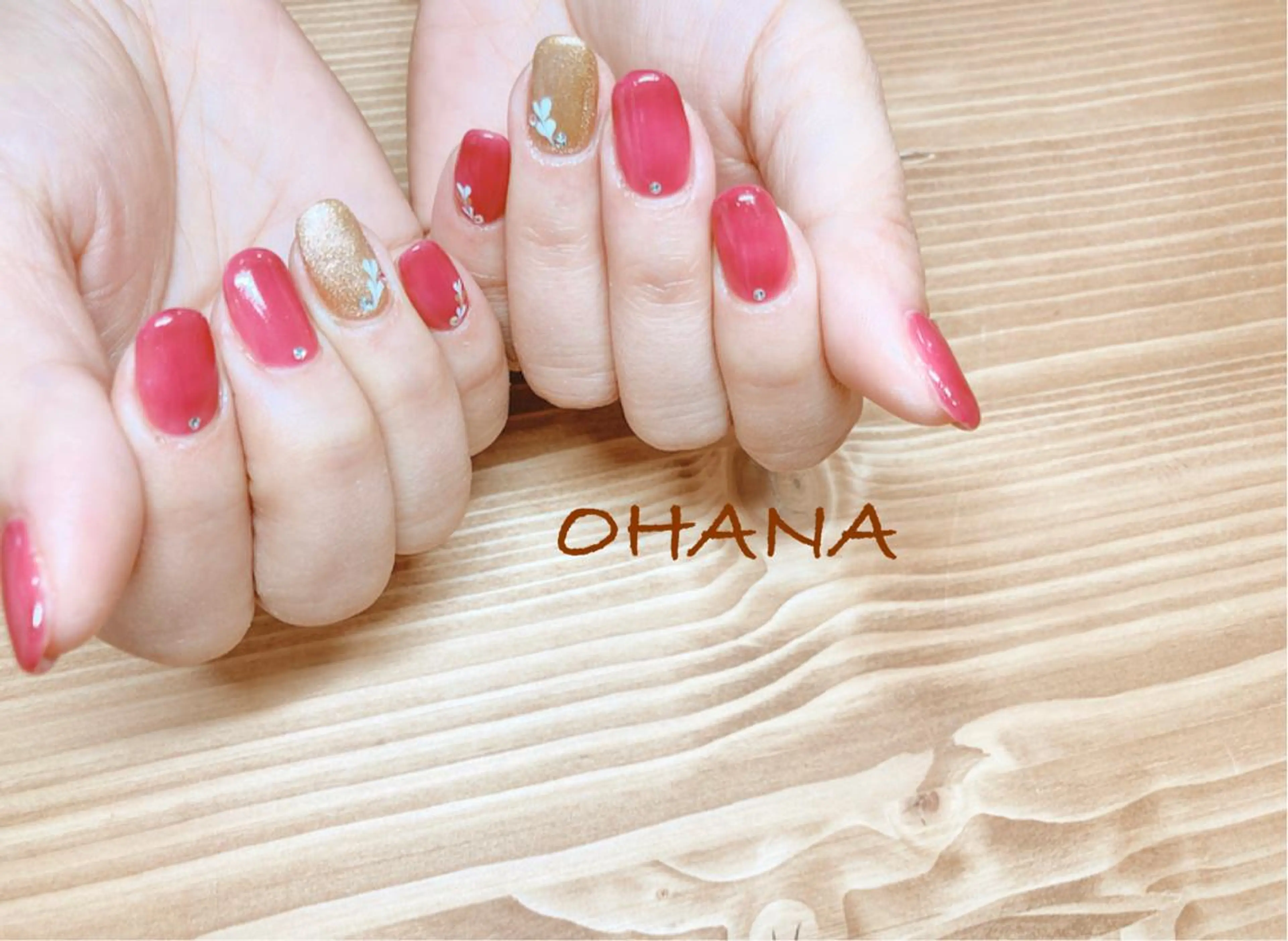 ネイル 成人式 フットネイル ハート ミラーネイル ニュアンスネイル nailroom OHANA所属・nailroom OHANA🌴のネイルデザイン