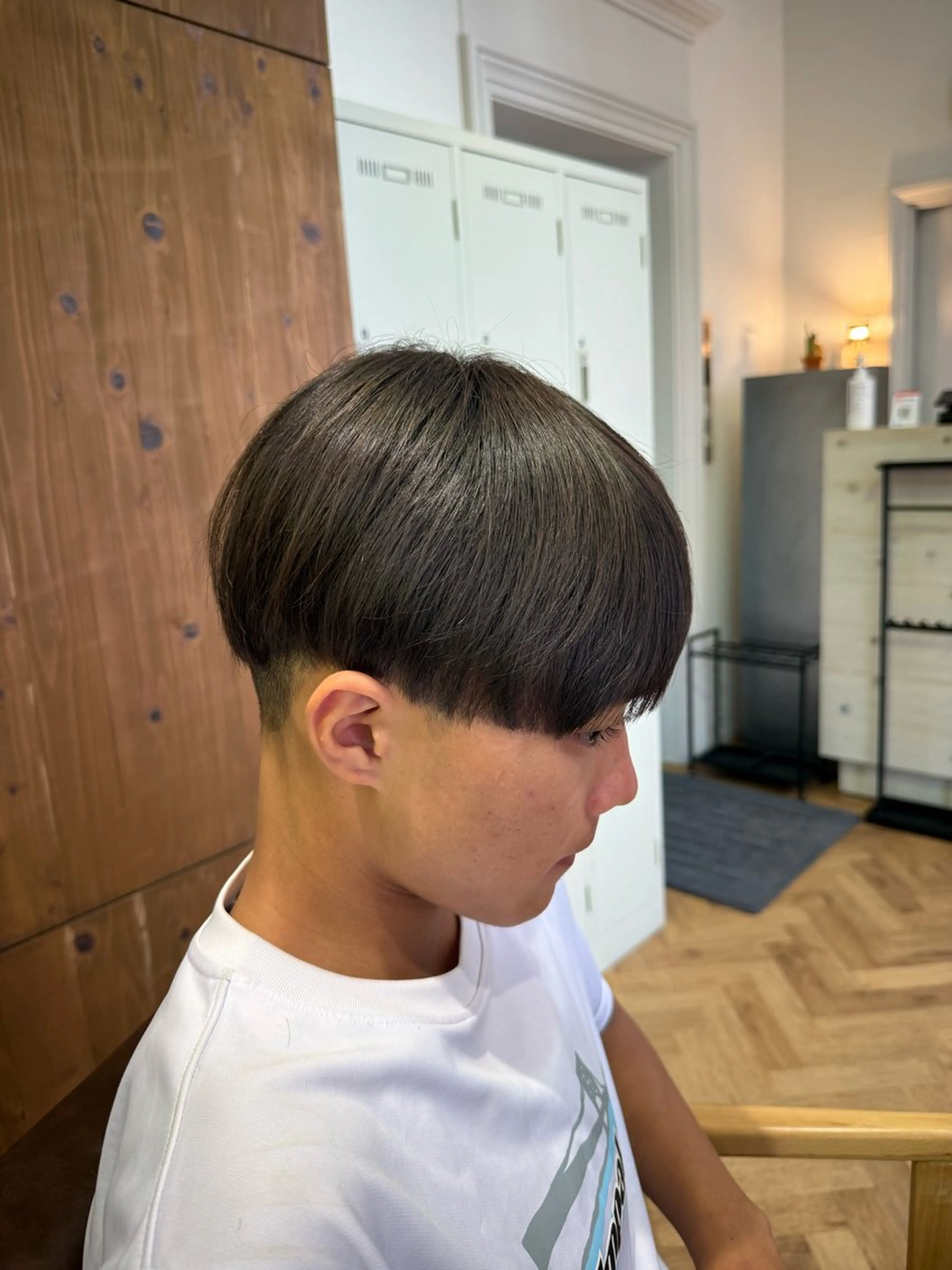 ショート メンズ マンバンヘア マッシュ 溝口 槙里也のヘアスタイル