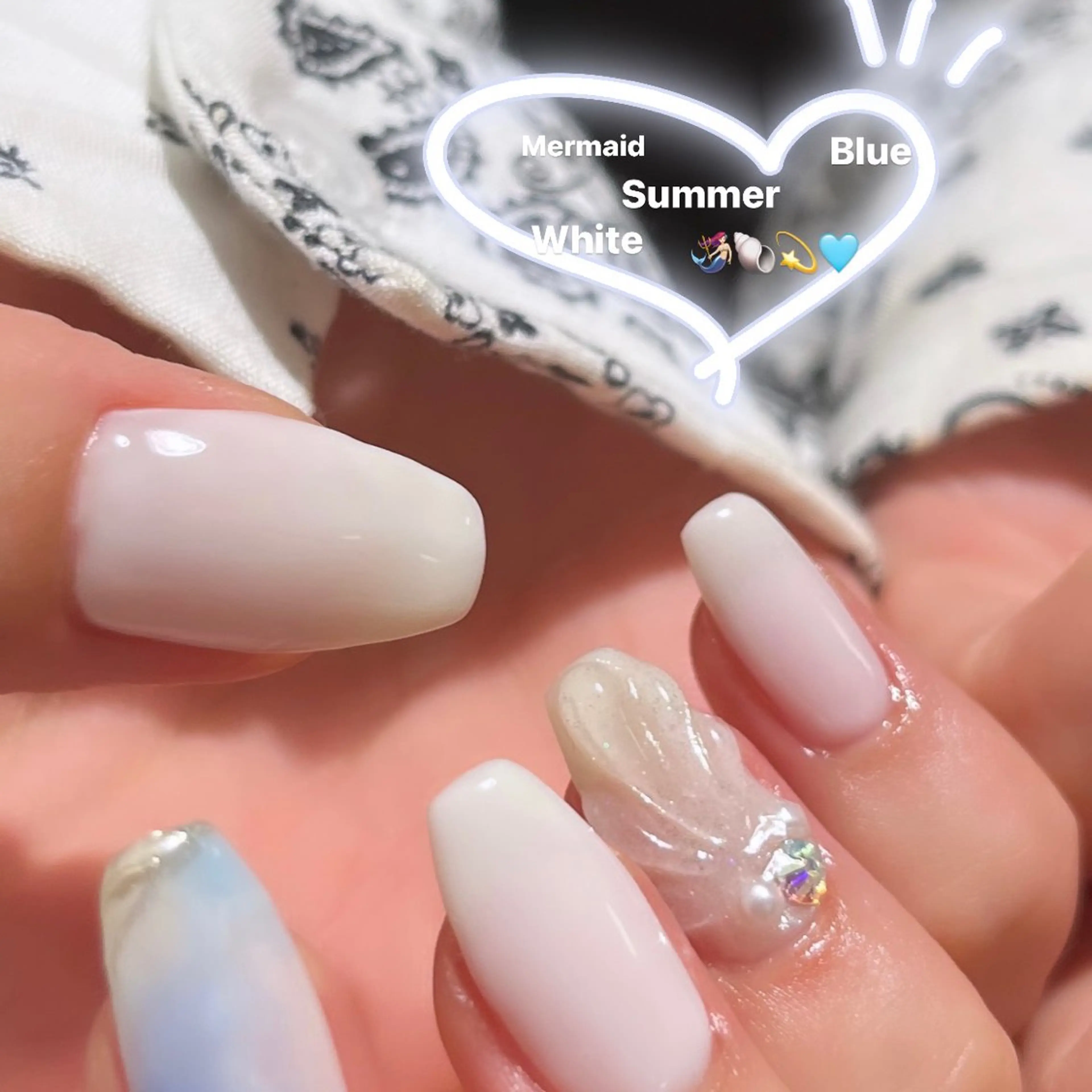 ネイル アートネイル 夏ネイル ハンドネイル Ibuki 🎀仙台パルコ🎀のマツエク・マツパデザイン