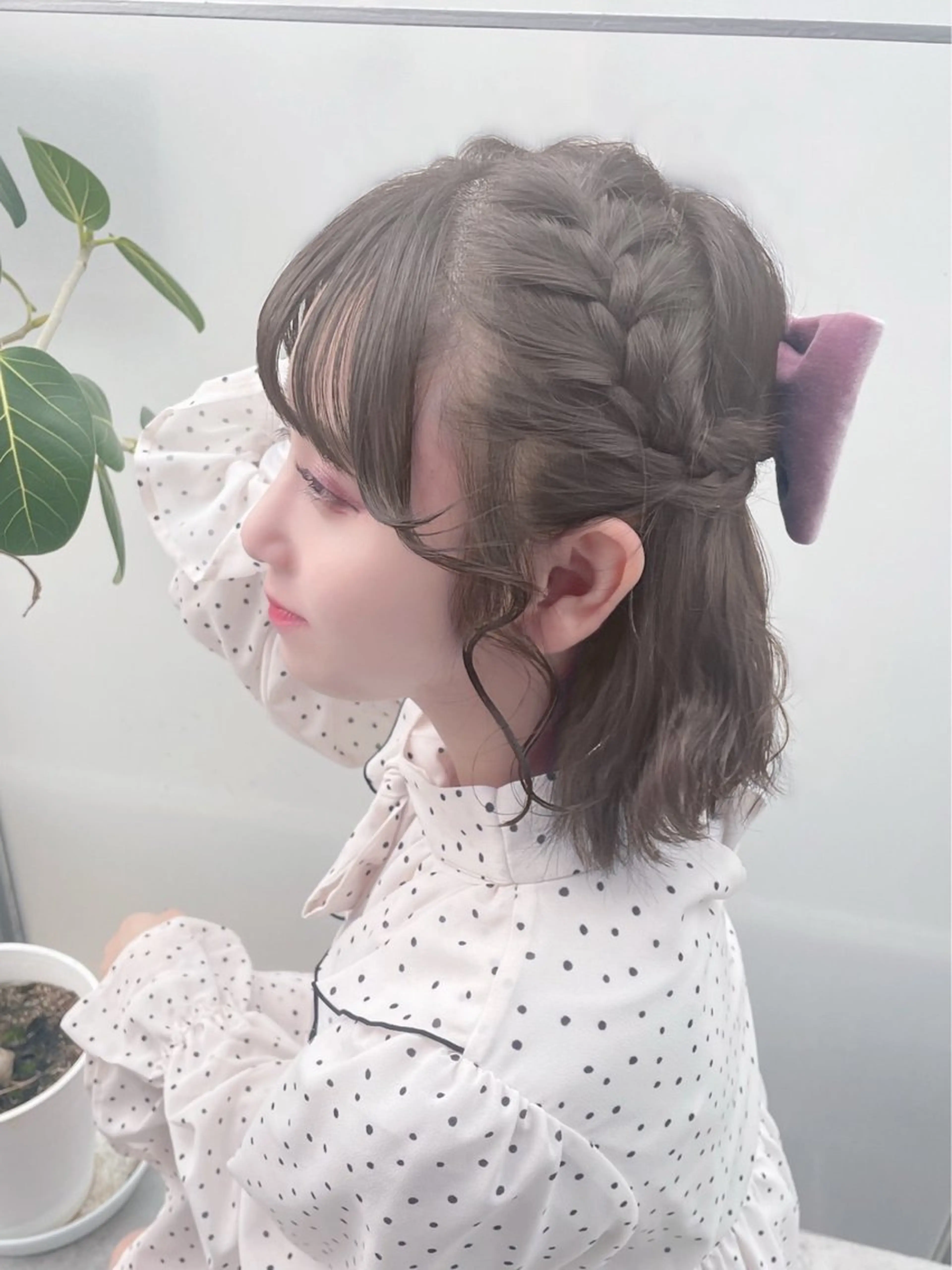 ショート カラー ヘアアレンジ ヘアカラー トリートメント ヘアセット 🎀ほの🎀 ミルクティー♡表参道のヘアスタイル