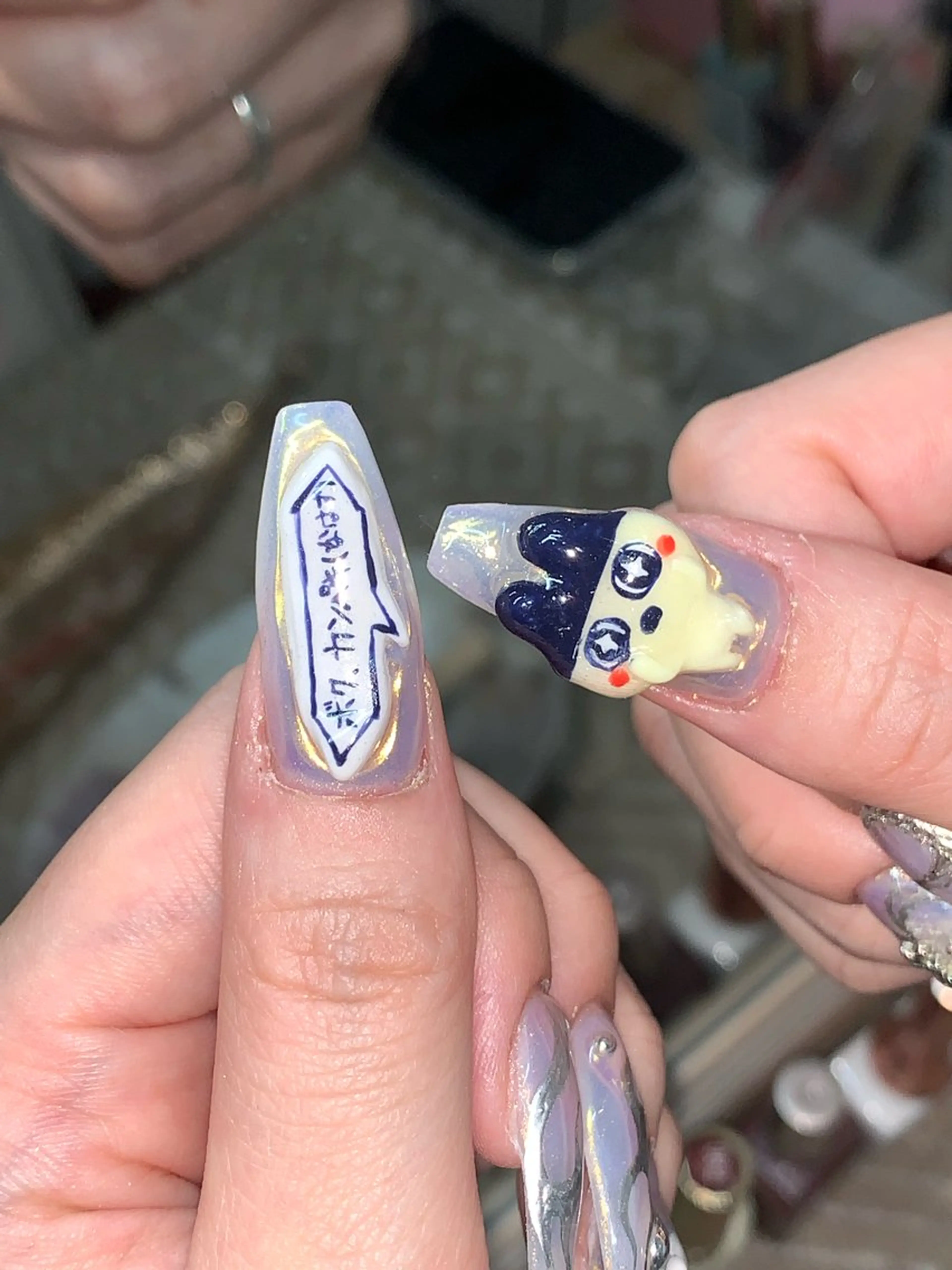 ネイル ハンドネイル NES NAIL所属・さゆり￤推しキャラ ￤ロングネイル🩷のネイルデザイン
