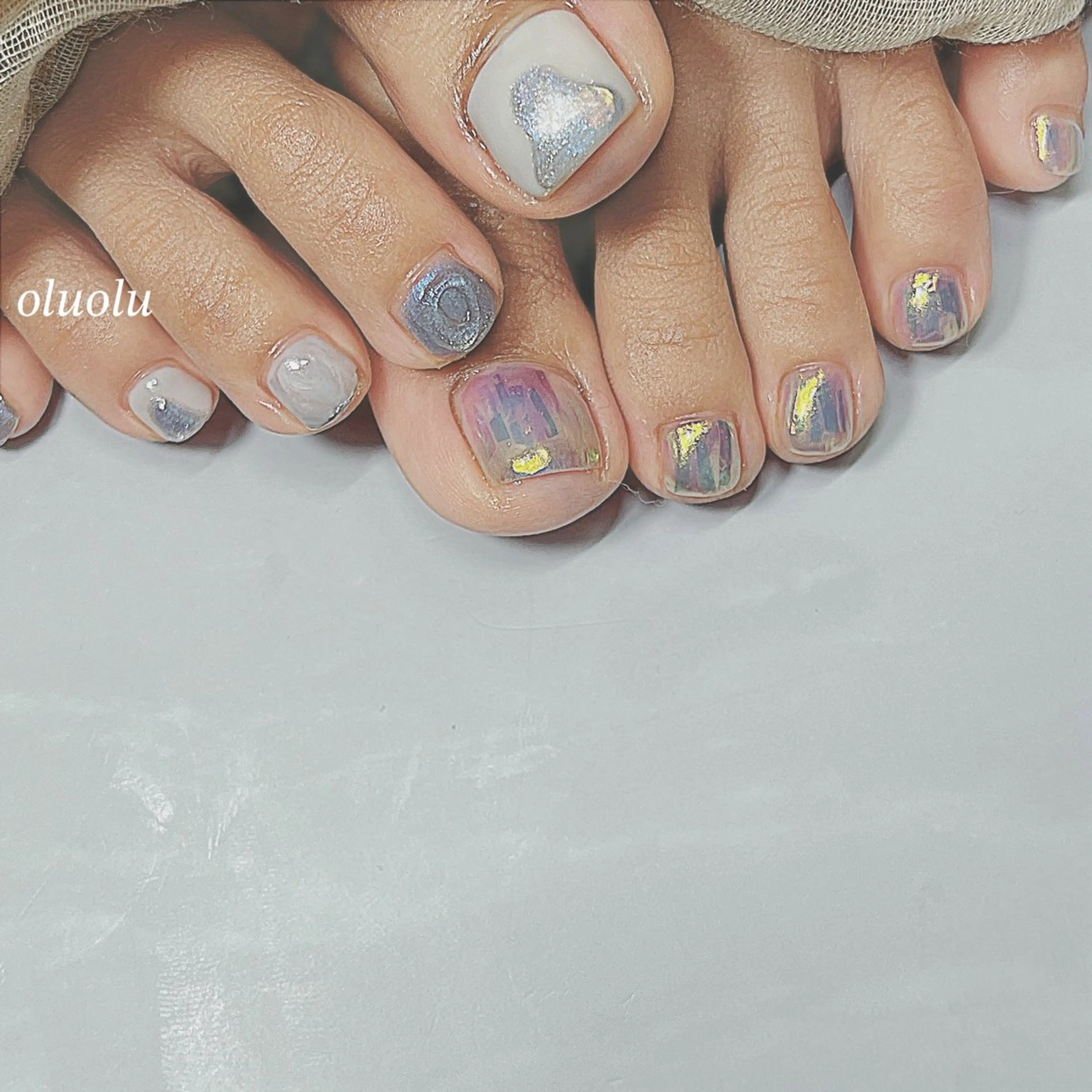 ネイル アートネイル オーロラネイル フットネイル マグネットネイル ニュアンスネイル フットネイル 大村 紬華のネイルデザイン