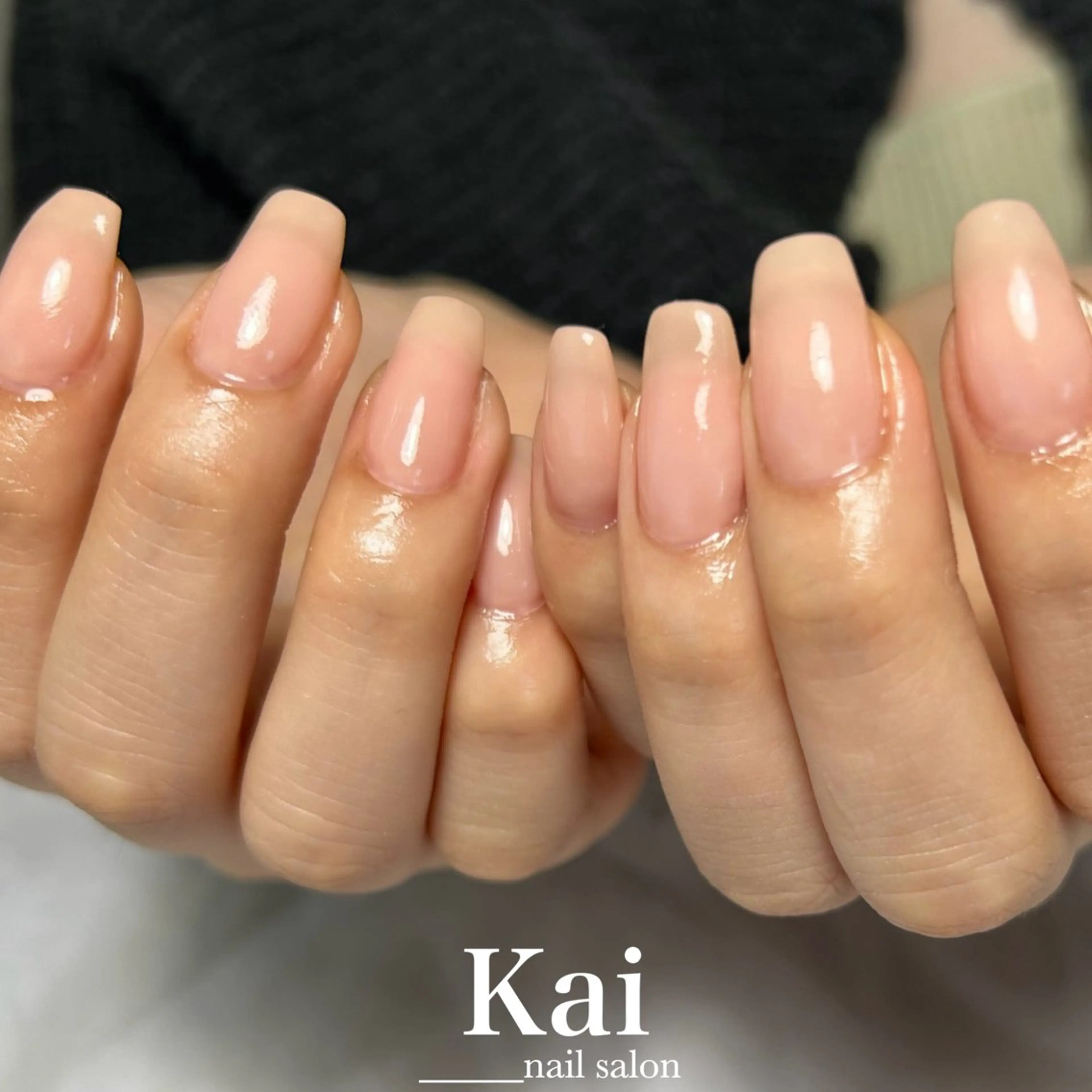 ネイル フレンチネイル 韓国ネイル ピンク ピンクベージュ シンプルネイル ハンドネイル Kai  nail Mayukoのネイルデザイン