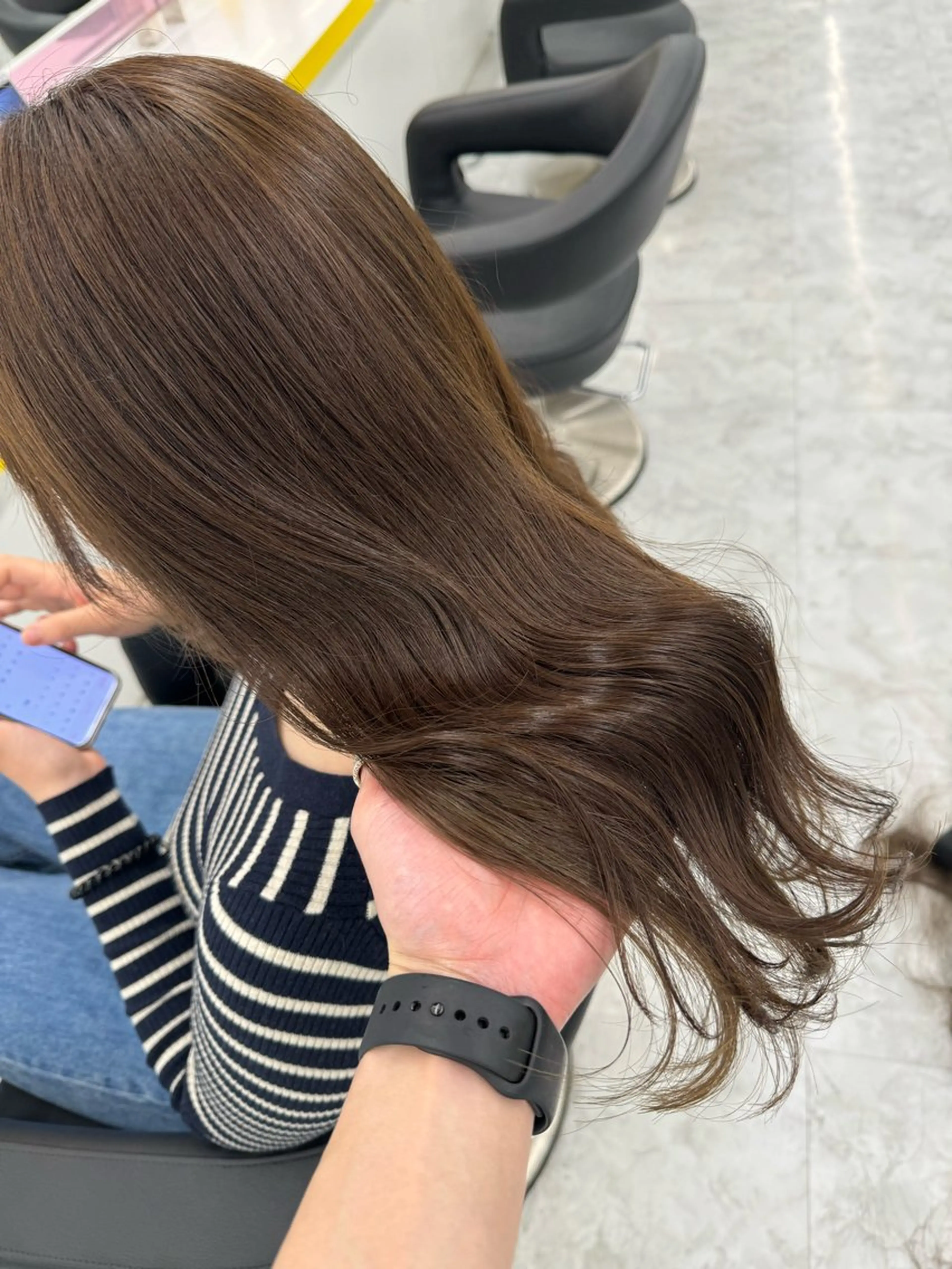 ロング カラー ヘアアレンジ カット ヘアカラー トリートメント ヘアセット ☁️縮毛矯正✖️ 赤み消し☁️りくのヘアスタイル