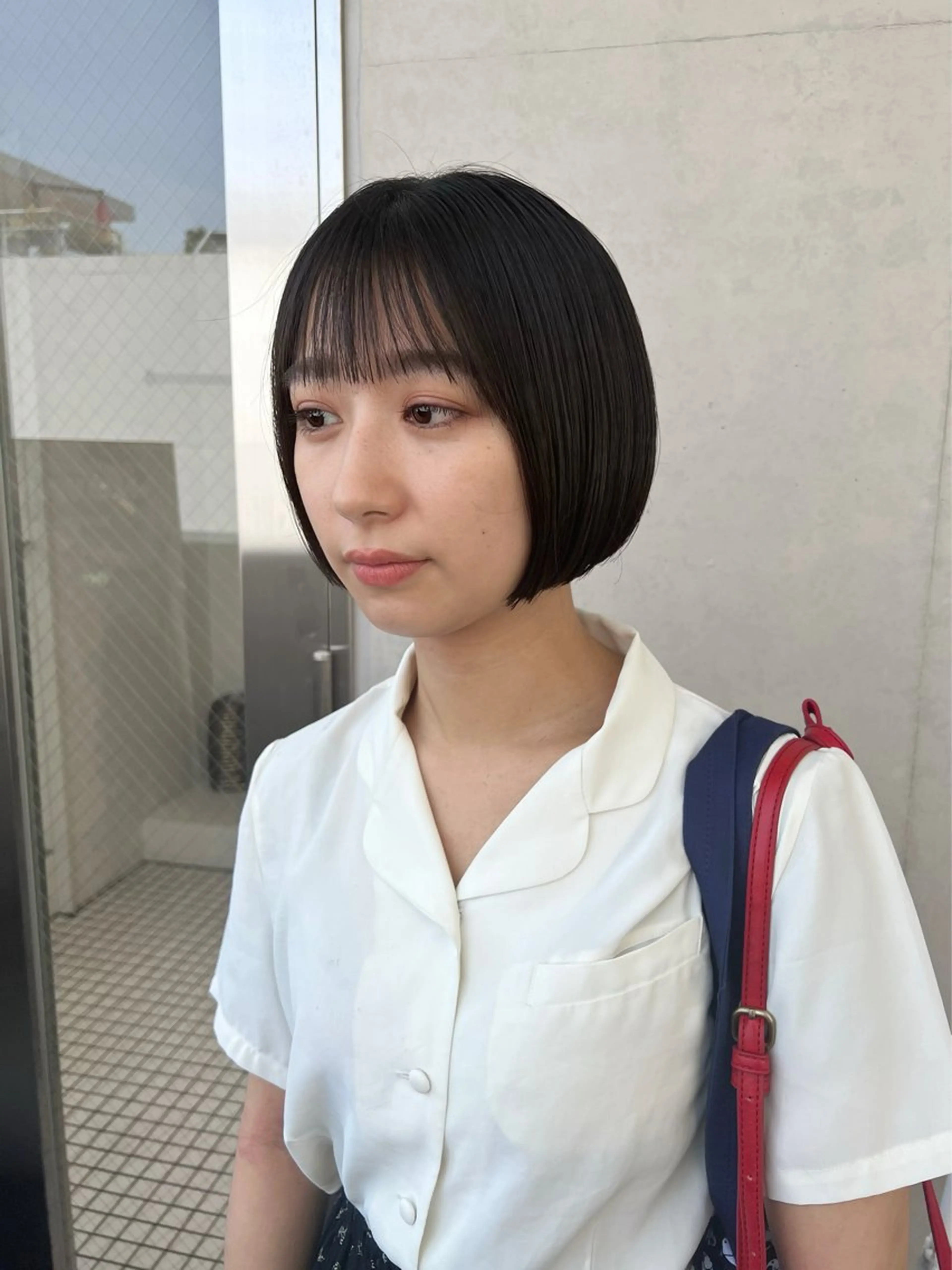 ショート カラー ボブ カット ヘアカラー 🌱ぱつっと/ボブ 🌱のヘアスタイル