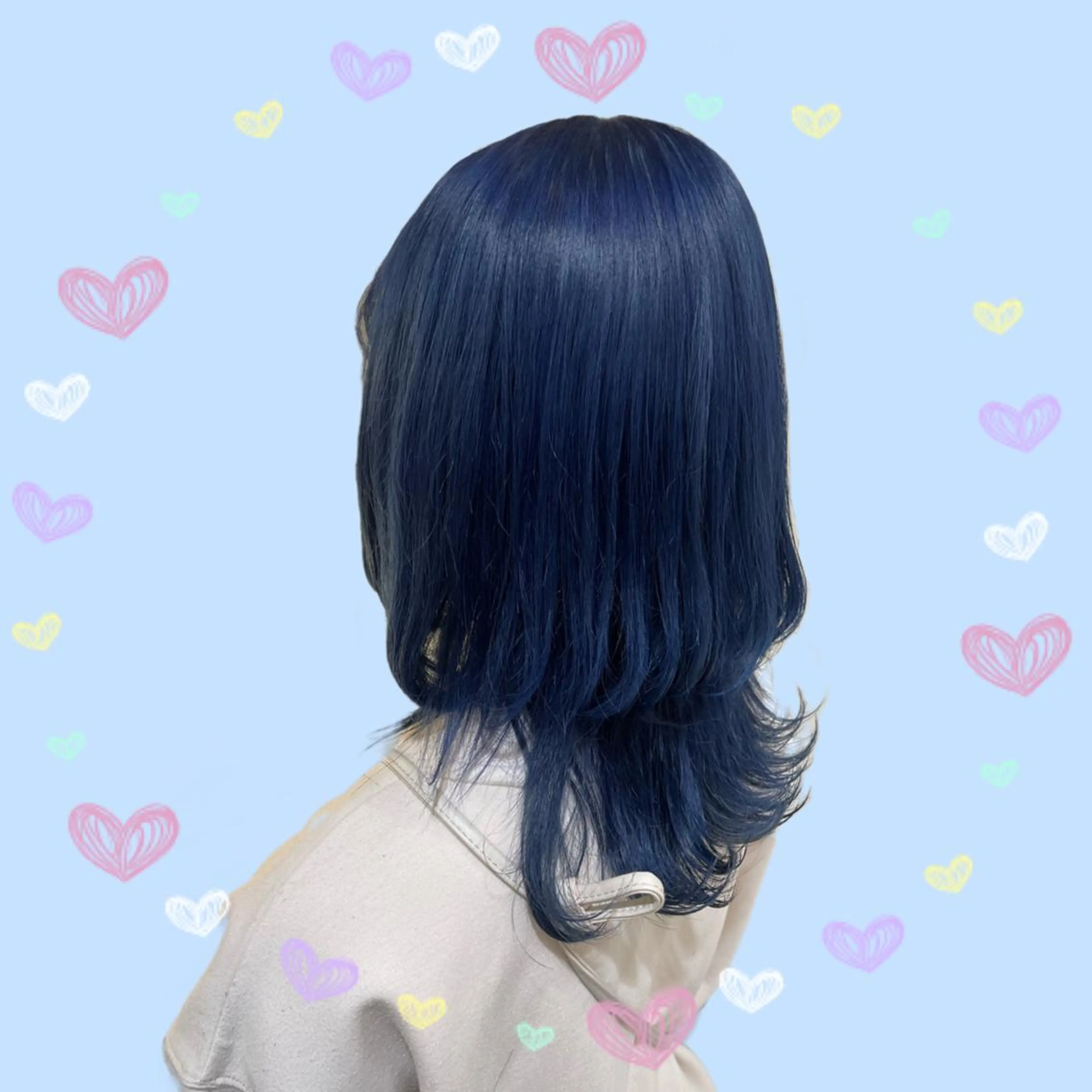 セミロング カラー ヘアアレンジ ブリーチ ヘアカラー 🦄ブリーチ💜エク ステ💜MIU🦄のヘアスタイル