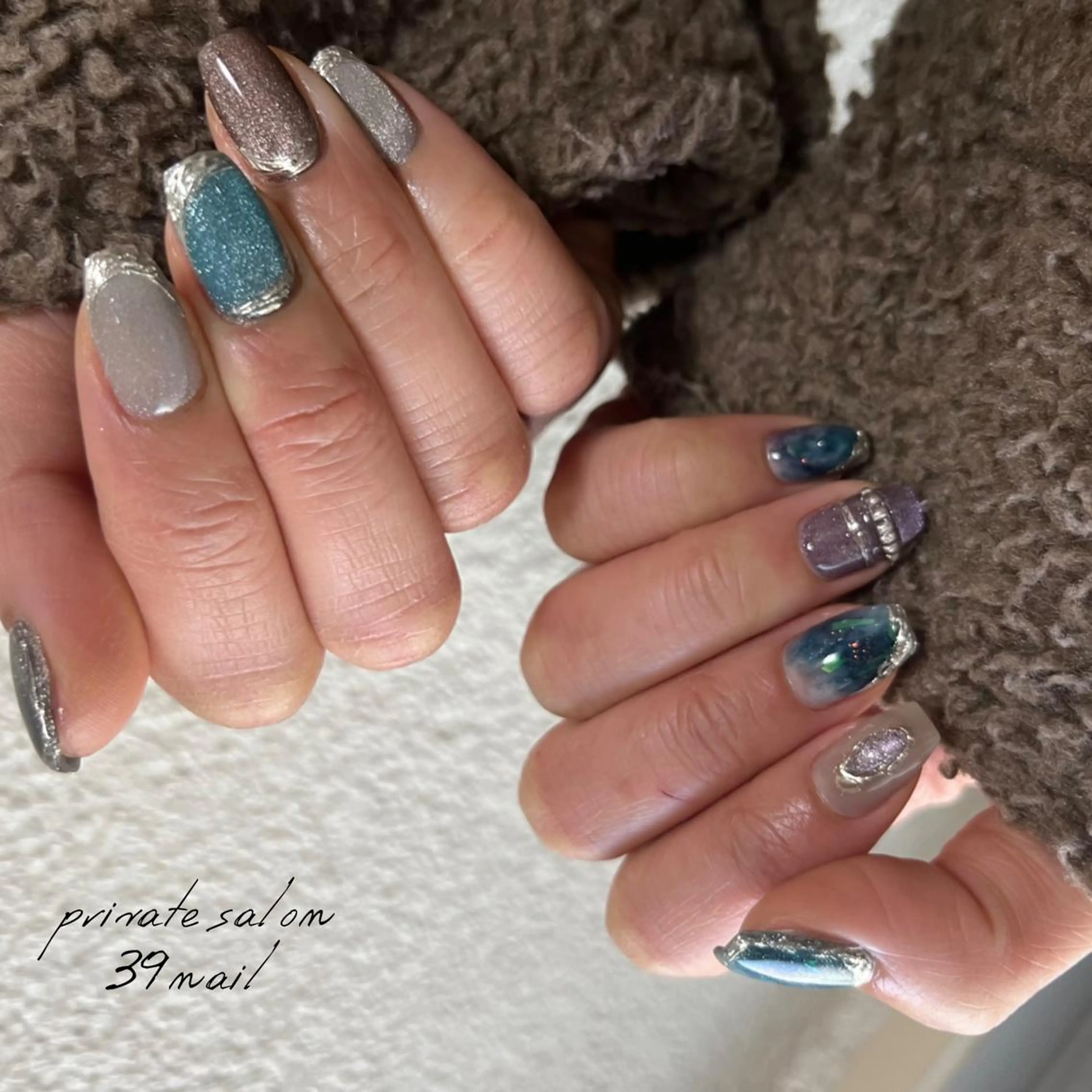 ミディアム ネイル ハンドネイル 京橋 【39nail】のネイルデザイン