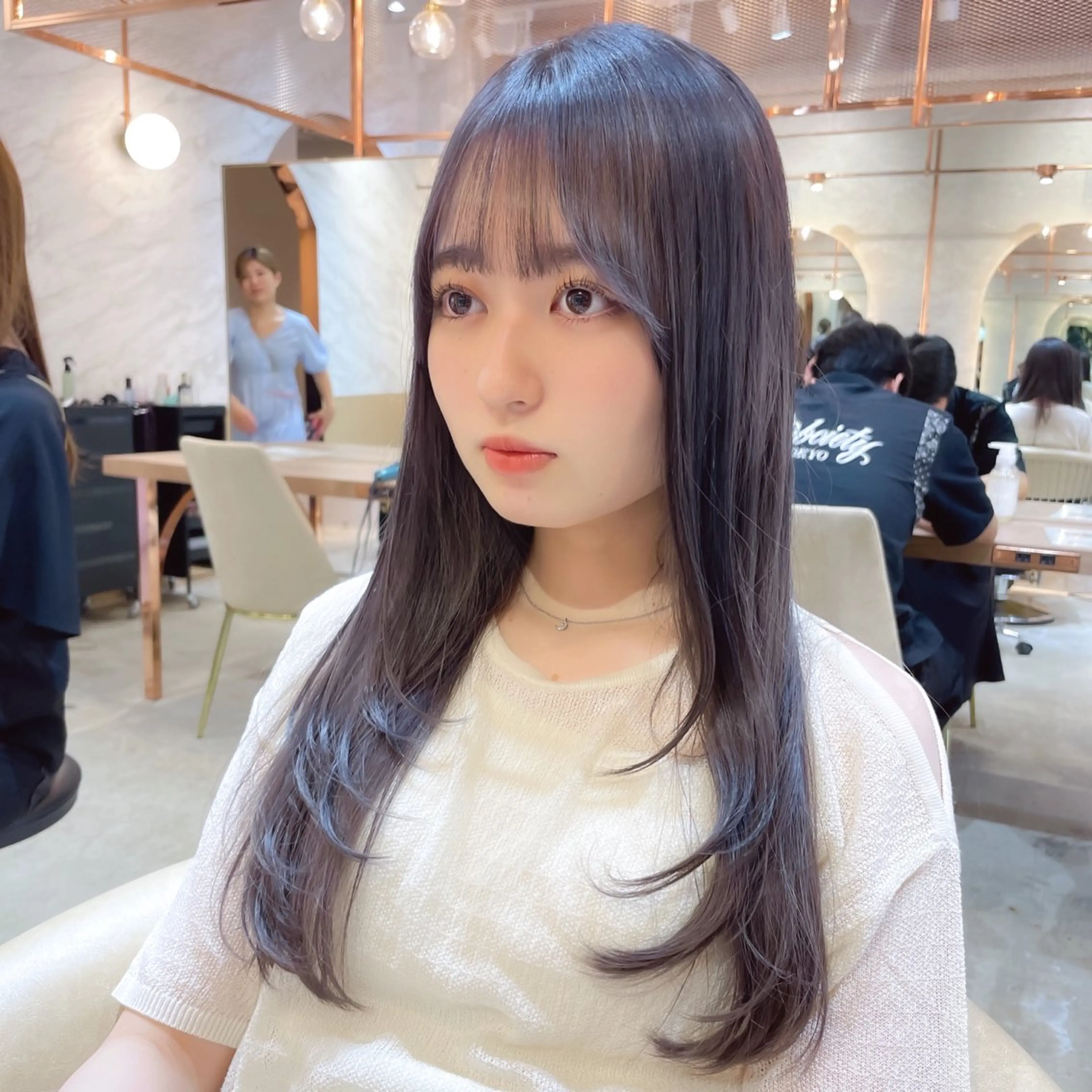 ロング カラー カット ヘアカラー 縮毛矯正 トリートメント レイヤー/韓国ヘア 縮毛矯正🫧鈴木颯のヘアスタイル