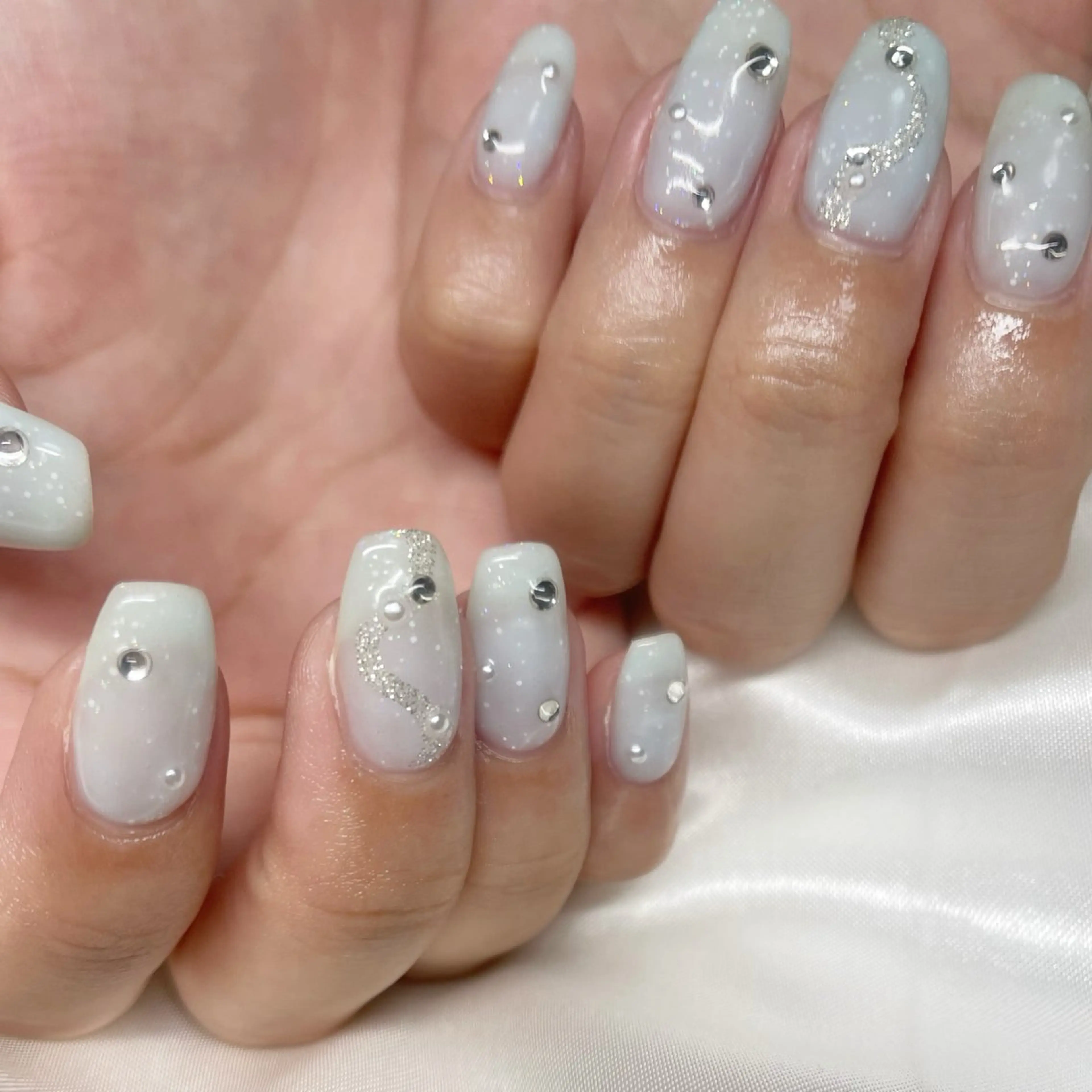 ネイル ワンカラーネイル ストーンネイル ハンドネイル nailsalon SANANAILのネイルデザイン
