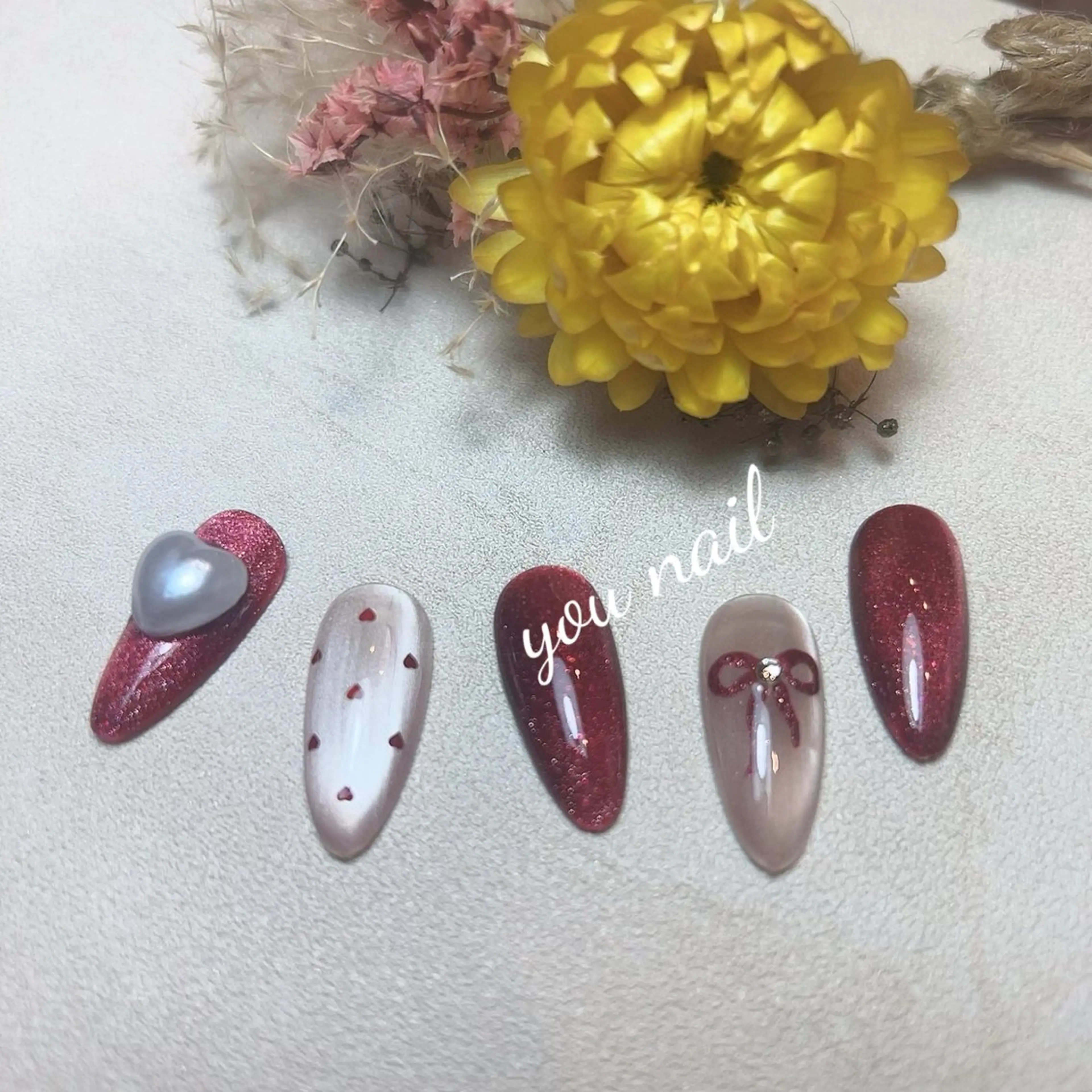 ネイル キラキラネイル ピンク 冬ネイル クリスマス You nailのネイルデザイン