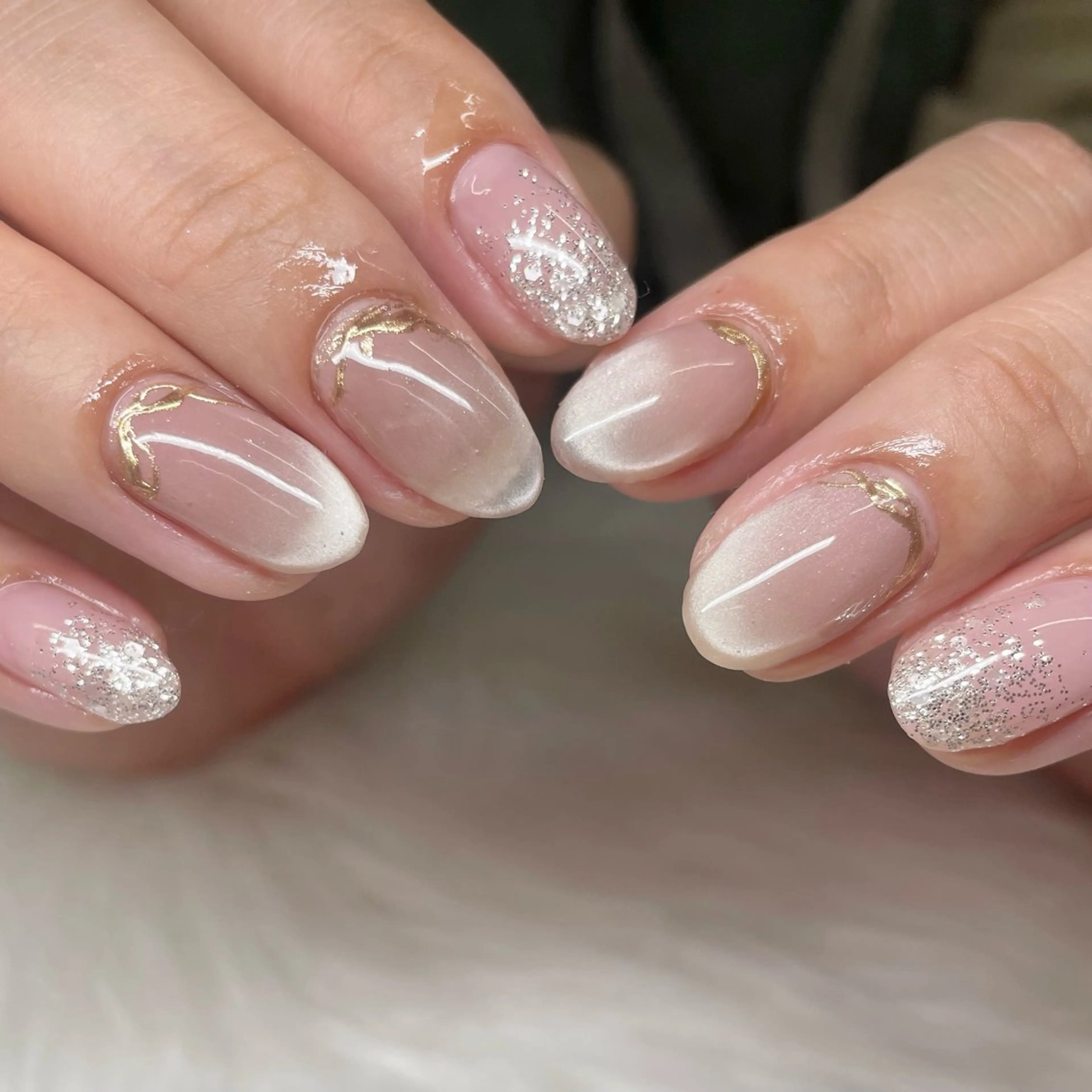 ネイル ジェルネイル マグネットネイル オフィスネイル シンプルネイル ブライダルネイル JFYnail所属・昭和町ネイル 𝘯𝘢𝘮𝘪のネイルデザイン