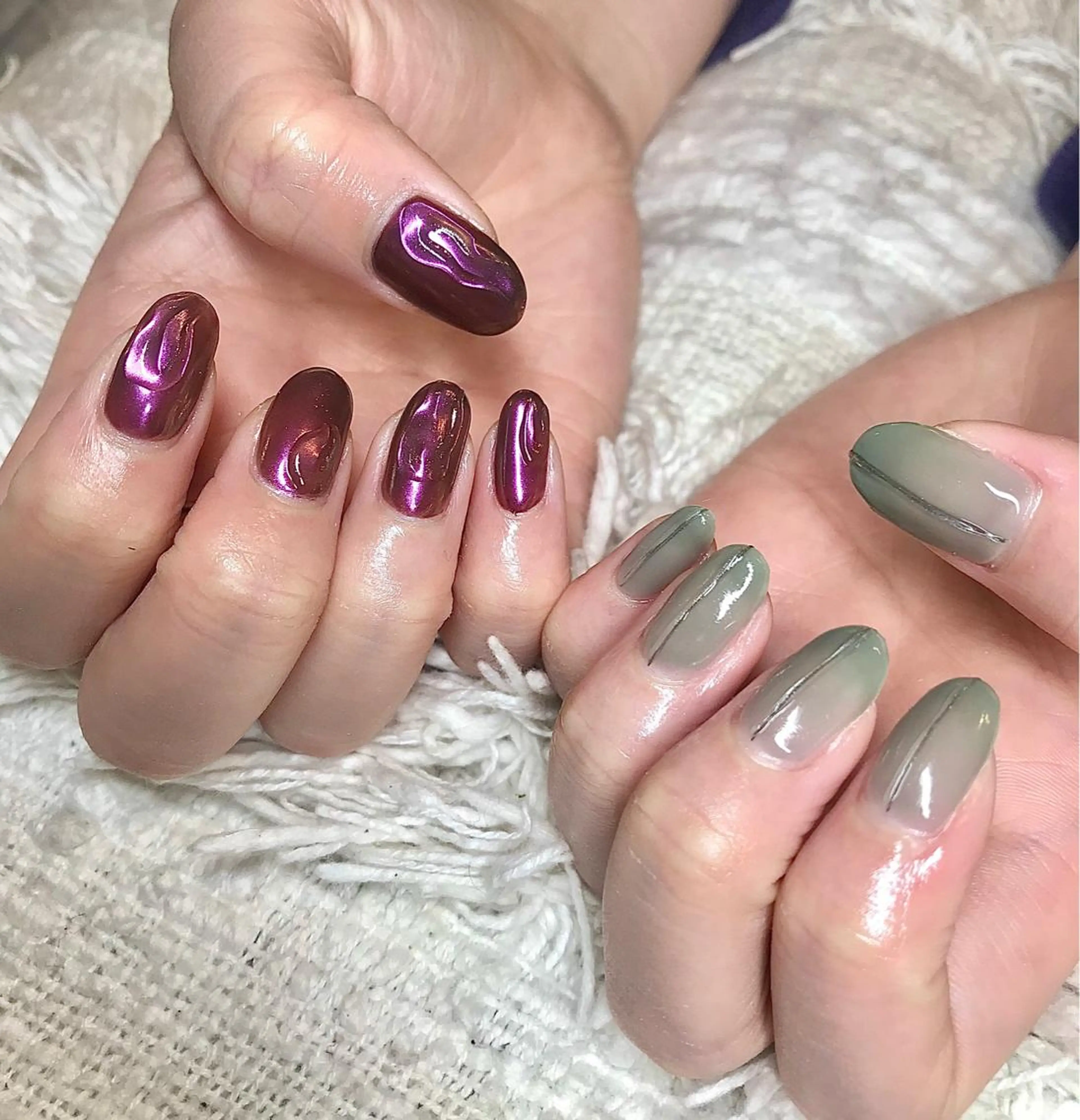ミディアム カラー パーマ ヘアアレンジ ネイル マツエク・マツパ ニュアンスネイル ニュアンスパーマ nail&eye Aoのマツエク・マツパデザイン