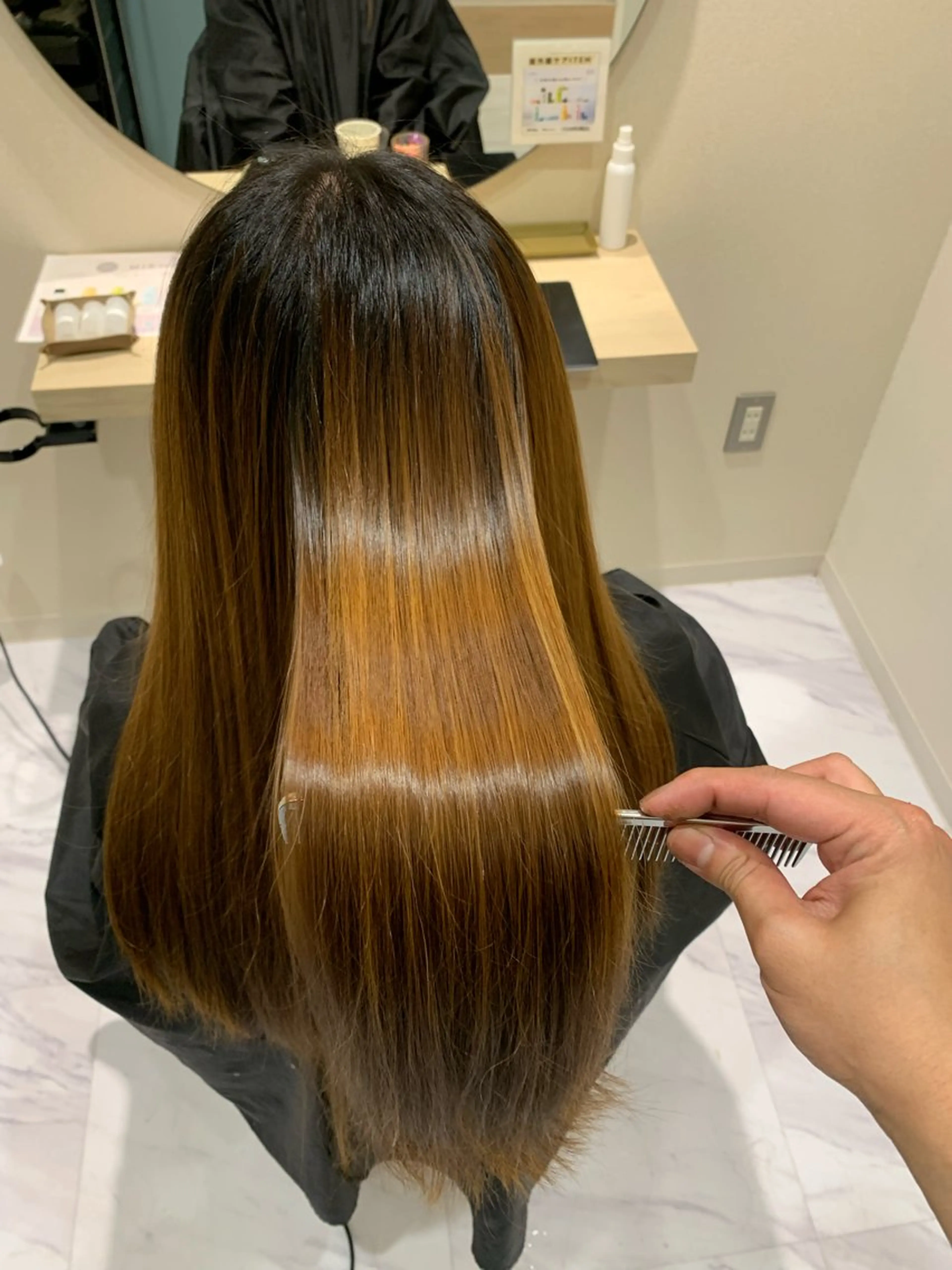 ミディアム カット 縮毛矯正 トリートメント 丹野 圭太のヘアスタイル