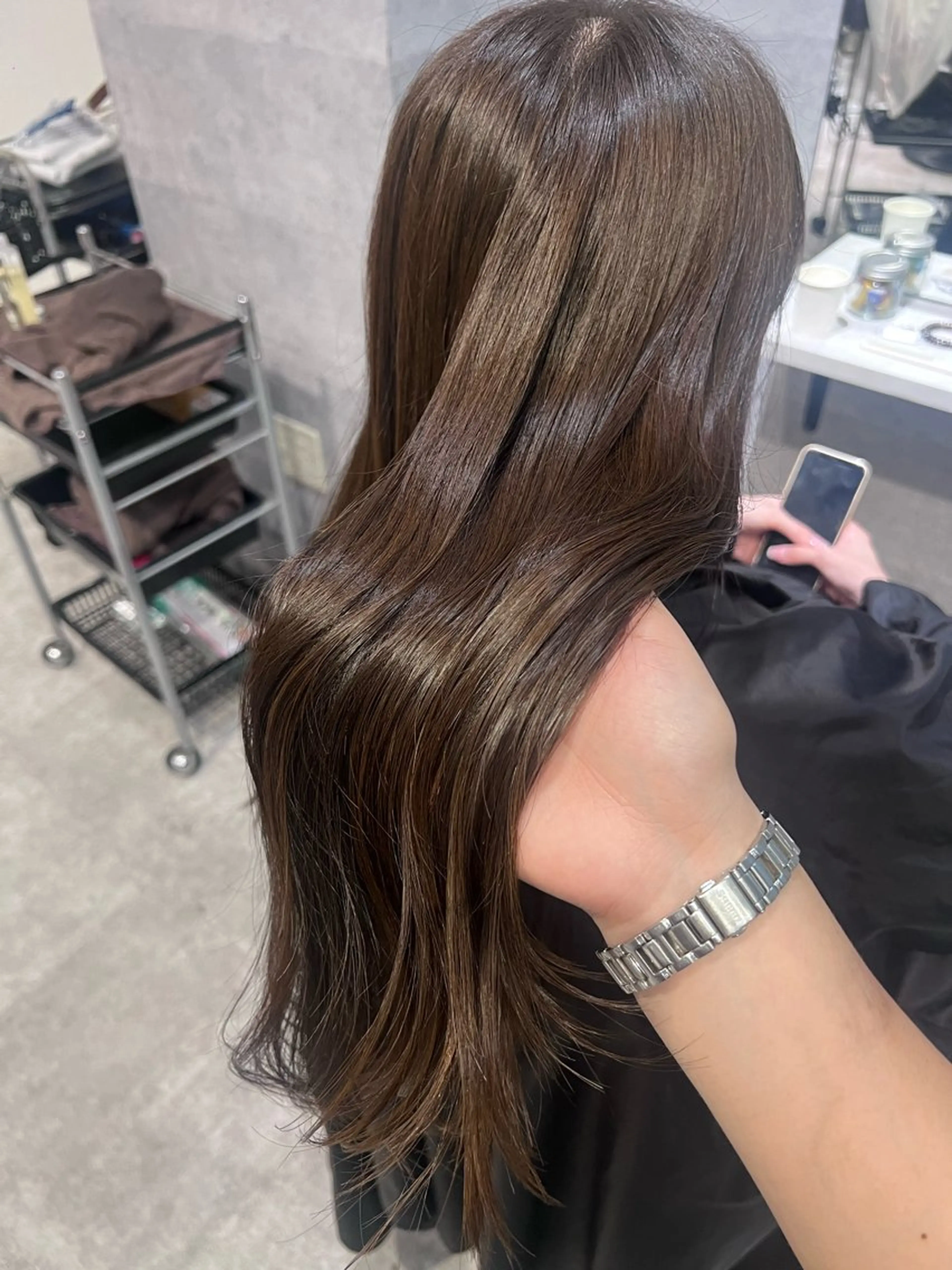 ロング カラー ブラウンカラー ヘアカラー ユナ .難波駅徒歩5分のヘアスタイル