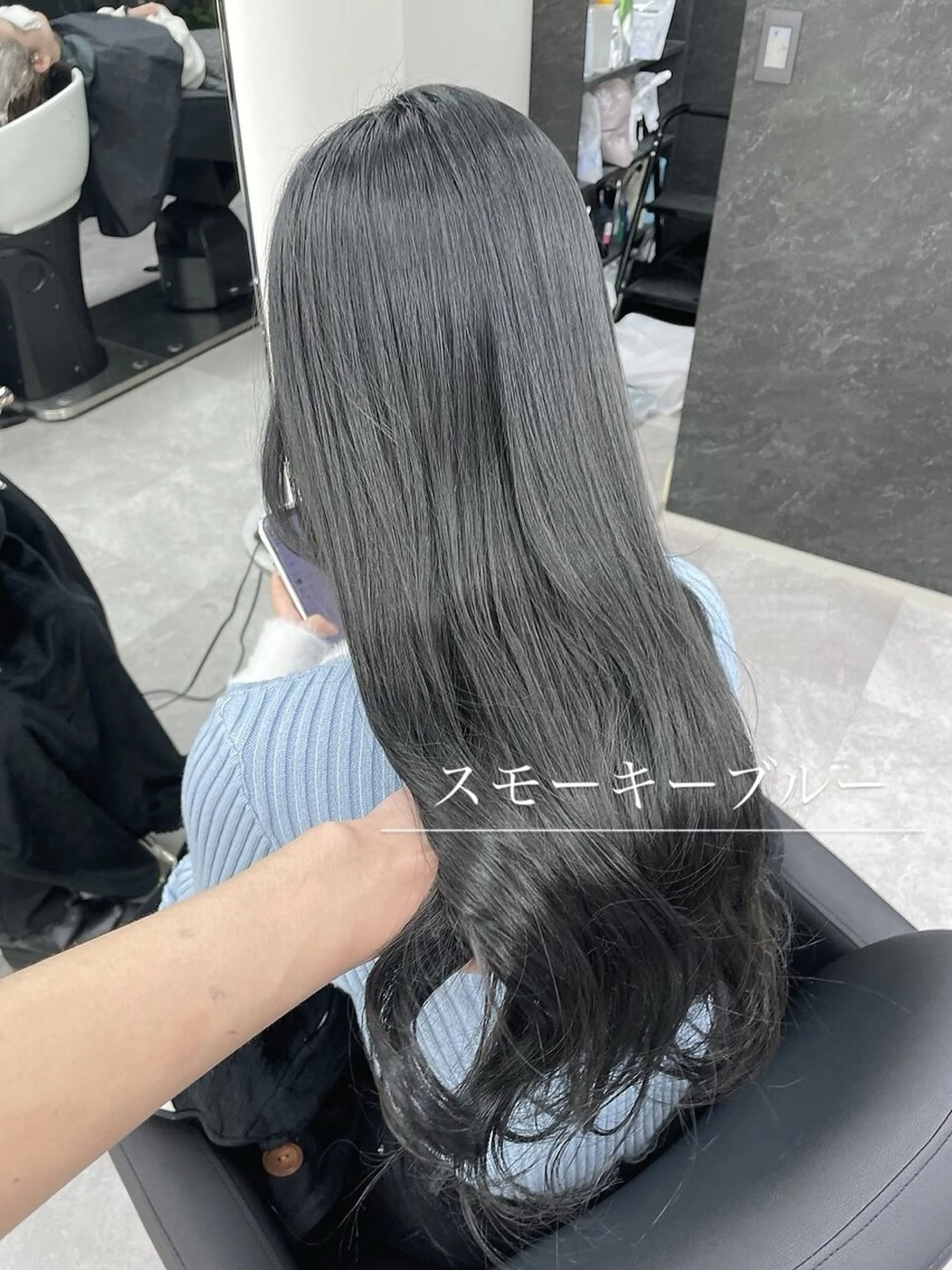 ロング カラー カット ヘアカラー トリートメント 透明感赤み消し レイヤー/髪質改善のヘアスタイル