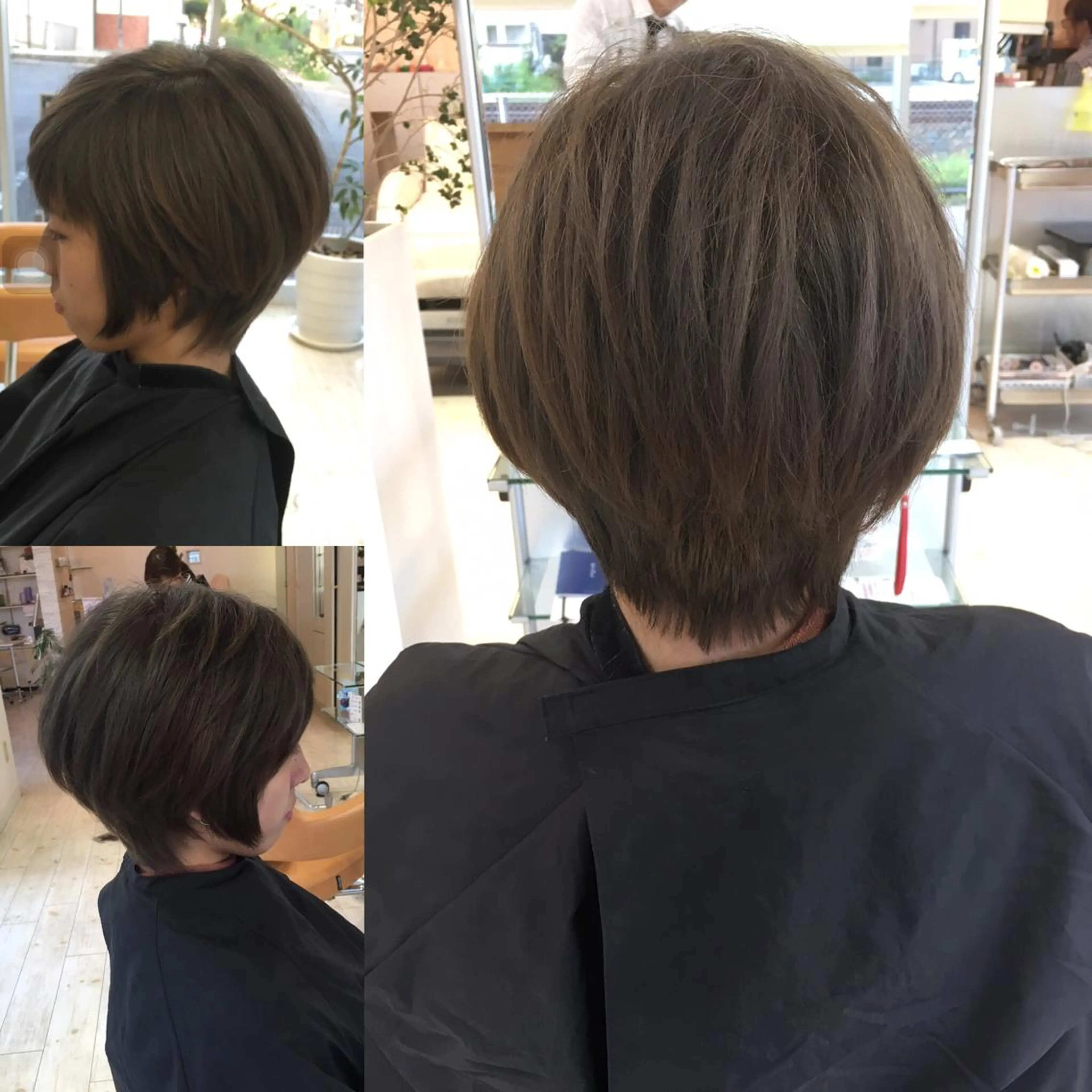 ショート カラー グレージュ ショートヘア hair＆face  LOBEAUT所属・小笠原 一倫のヘアスタイル