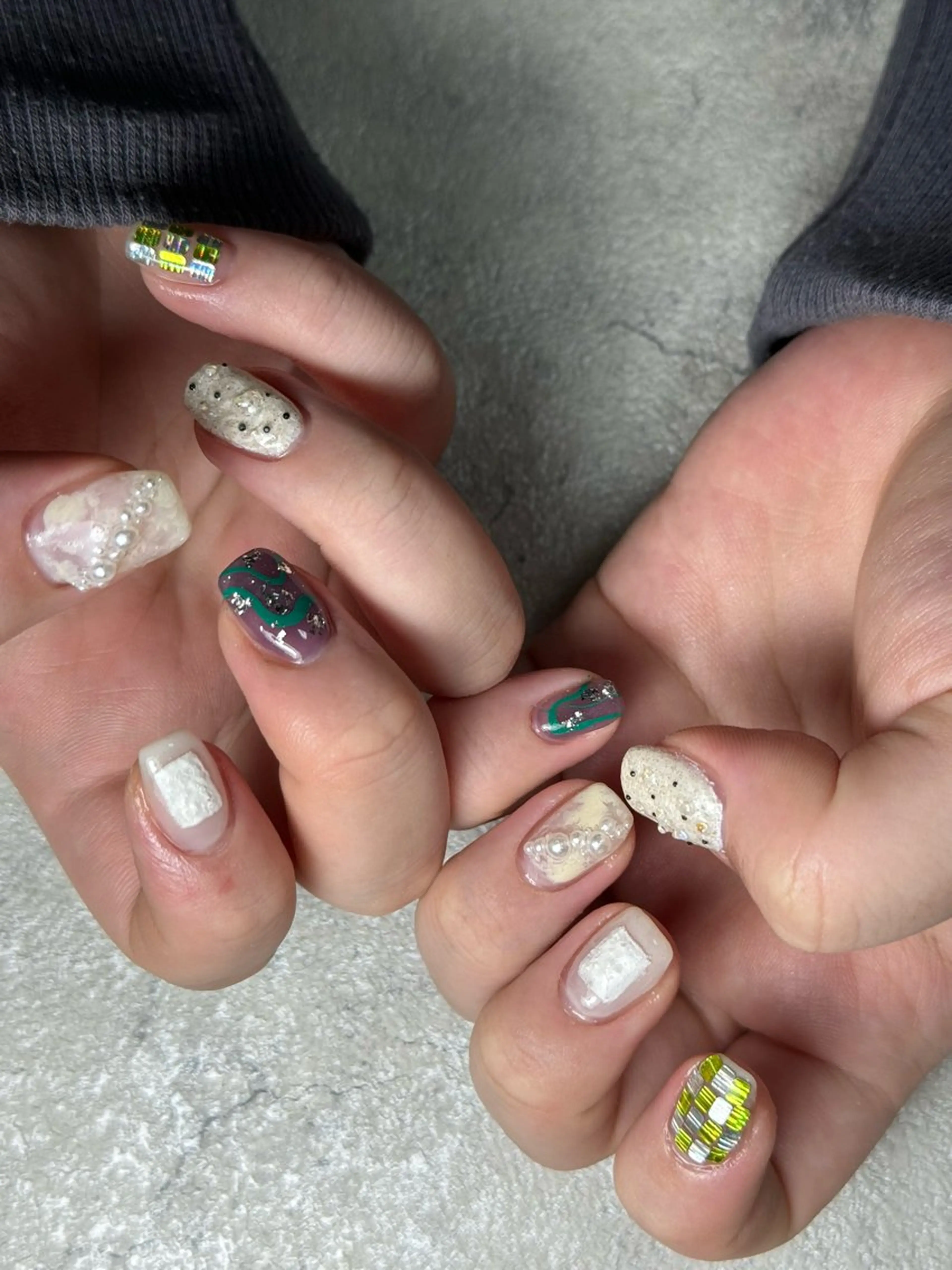 ネイル アートネイル ジェルネイル 持ち込み パラジェル 春ネイル ハンドネイル flowers nailのネイルデザイン