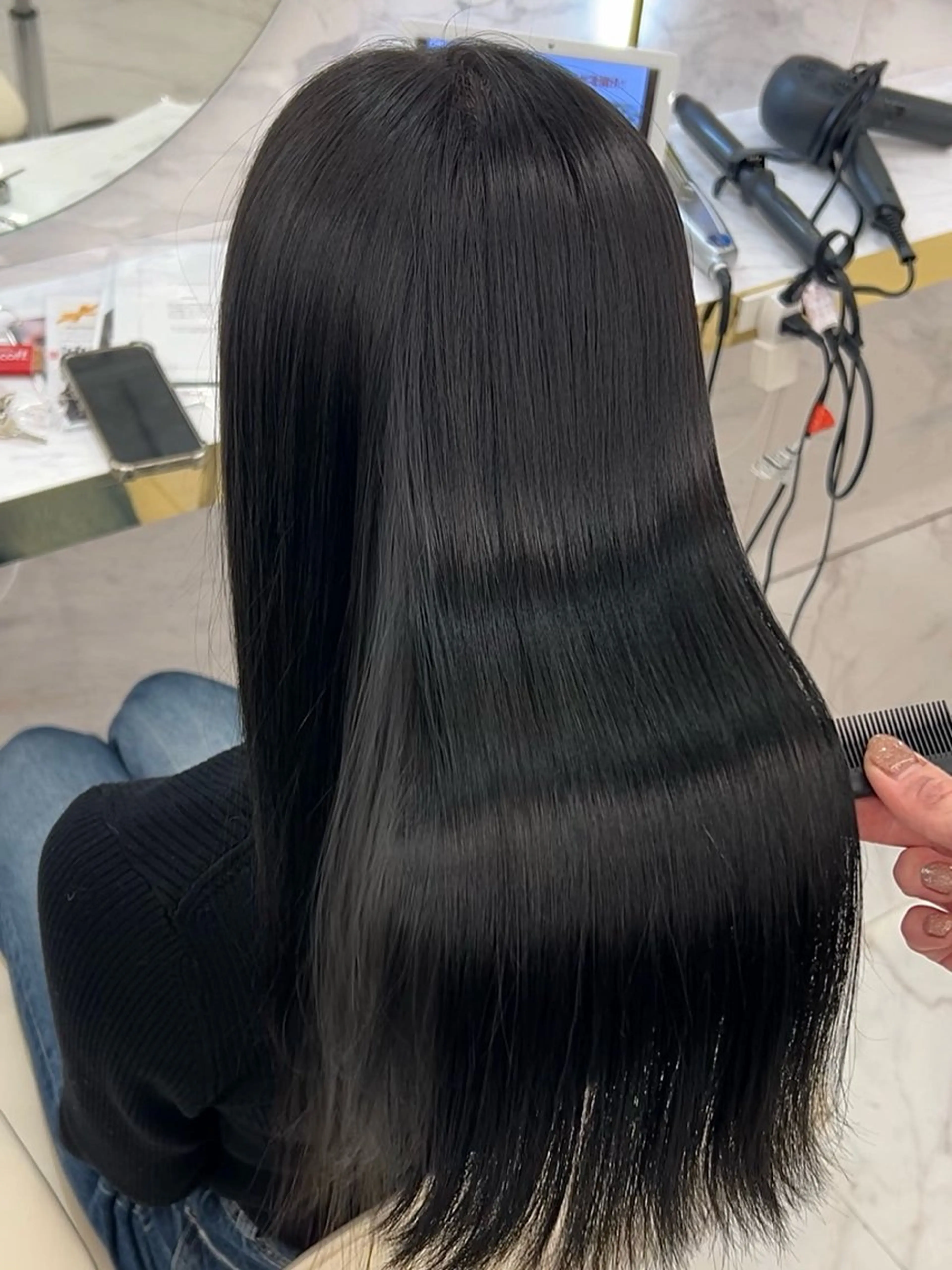 ロング カラー ヘアアレンジ 髪質改善 縮毛矯正 酸性ストレート カット ヘアカラー 縮毛矯正 トリートメント mao透明感カラー 似合わせヘアメイクのヘアスタイル