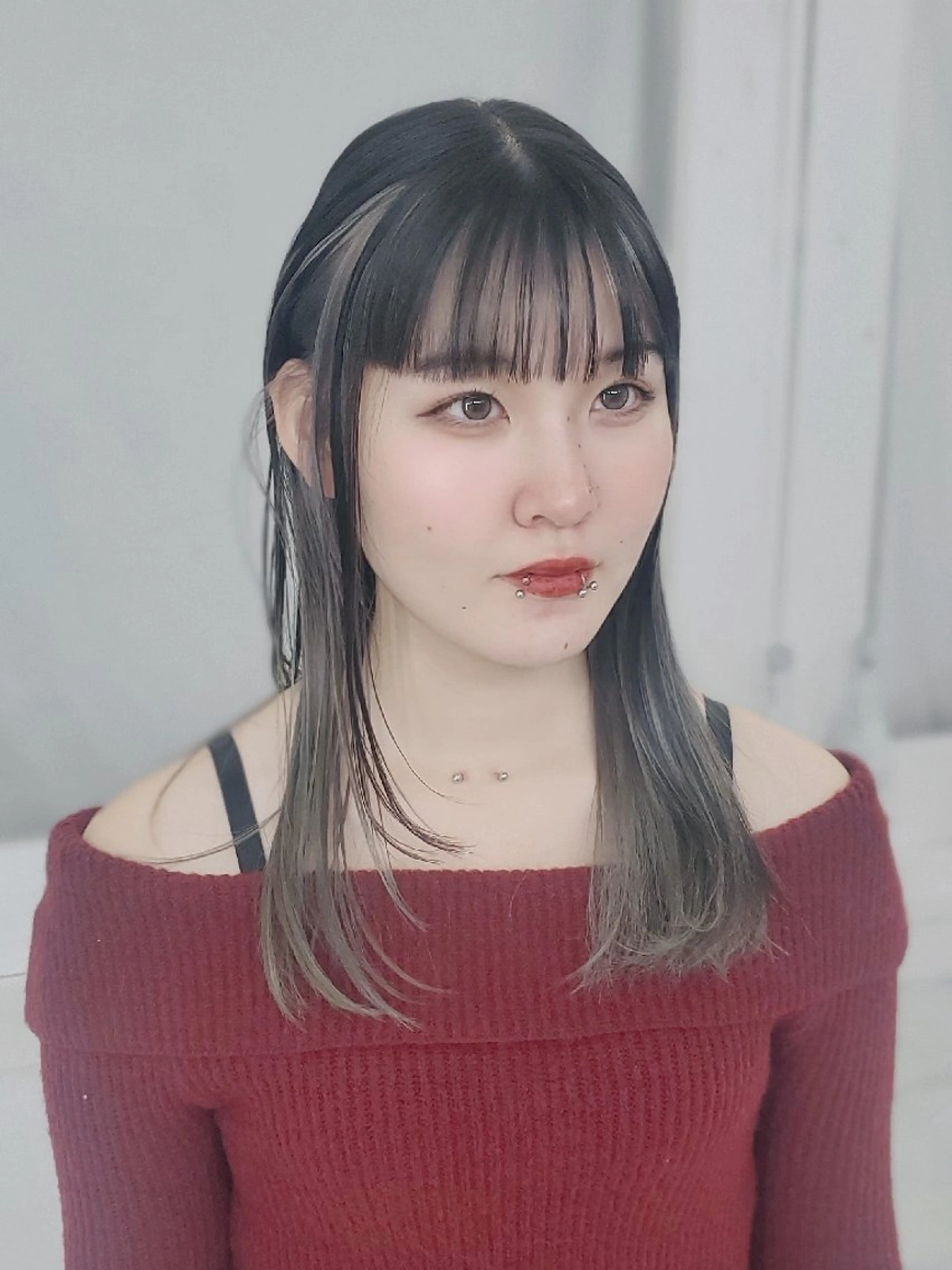 ミディアム カラー ミディアムパーマ 黒髪 ブリーチ ケアブリーチ デザインカラー ヘアカラー HAIR×design ARUE所属・太田 晴菜のヘアスタイル