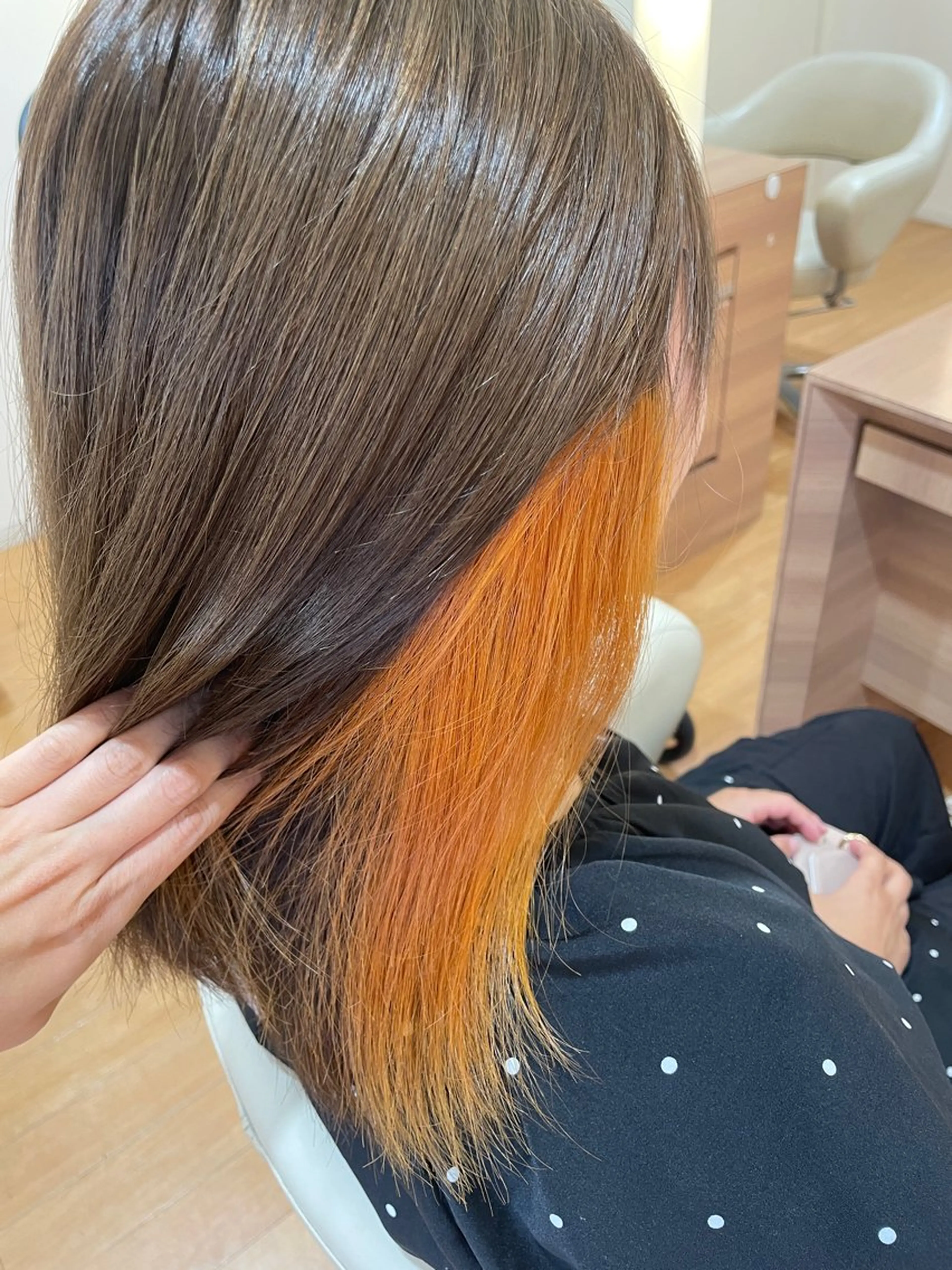 セミロング カラー アッシュ 透明感カラー イルミナカラー カット ヘアカラー ボブ/透明感カラー 永田真穂のヘアスタイル