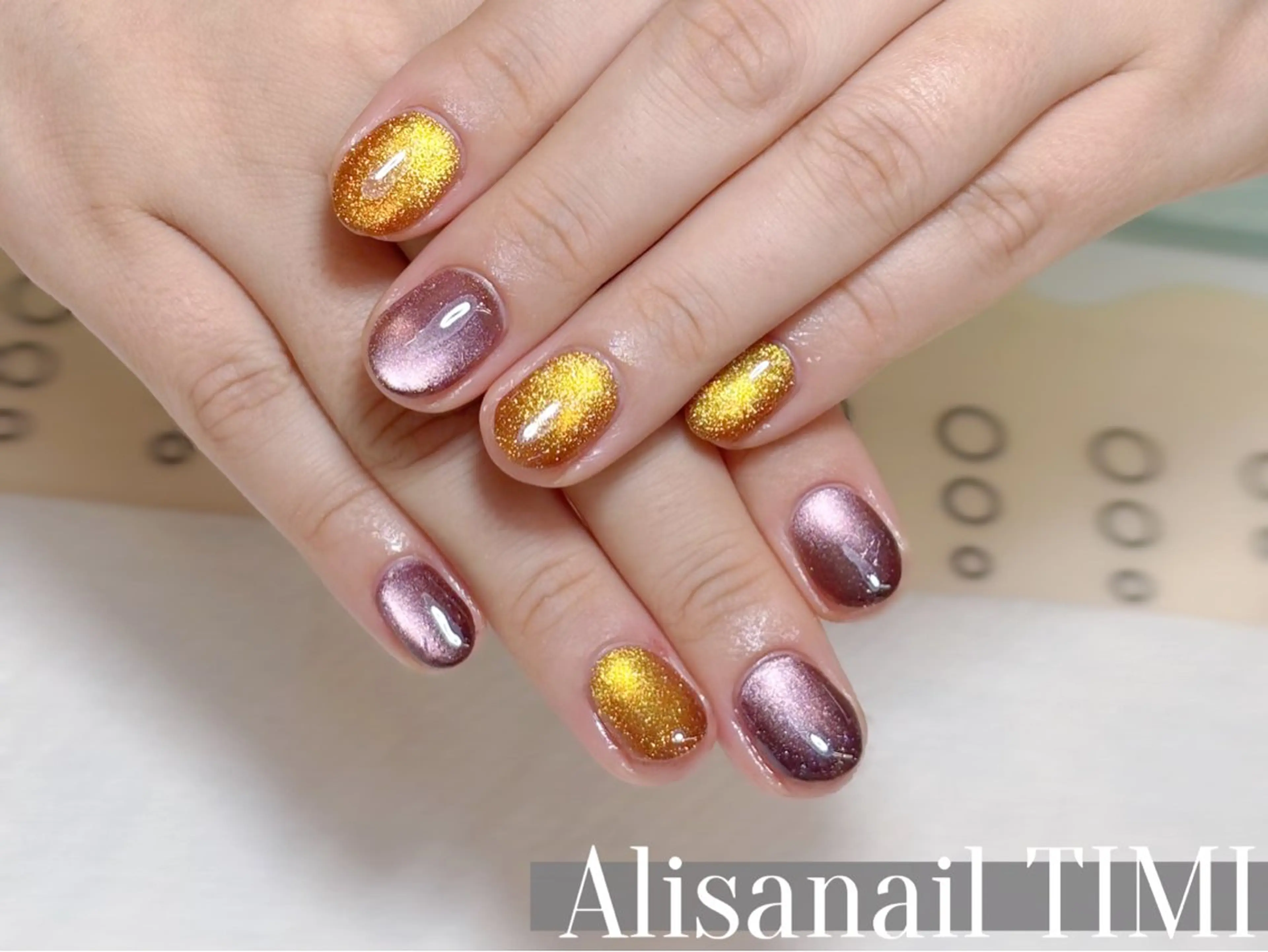 ネイル マグネットネイル マグネットワンカラー ワンカラーネイル ハンドネイル Alisa nail Timiのネイルデザイン