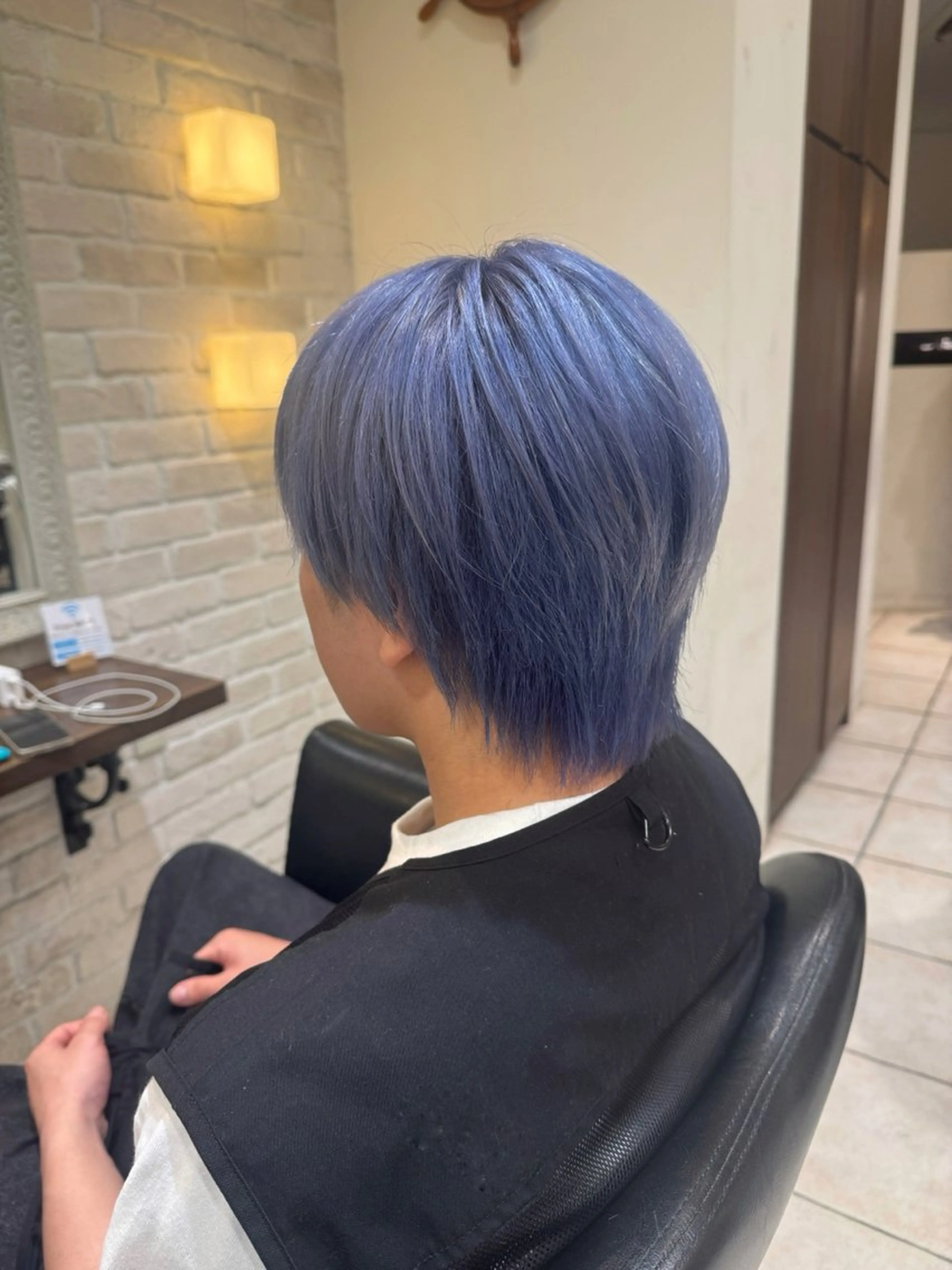 ミディアム カラー ブリーチ パープルカラー カット ヘアカラー ブリーチ♡メンズ マッシュ♡MIUのヘアスタイル