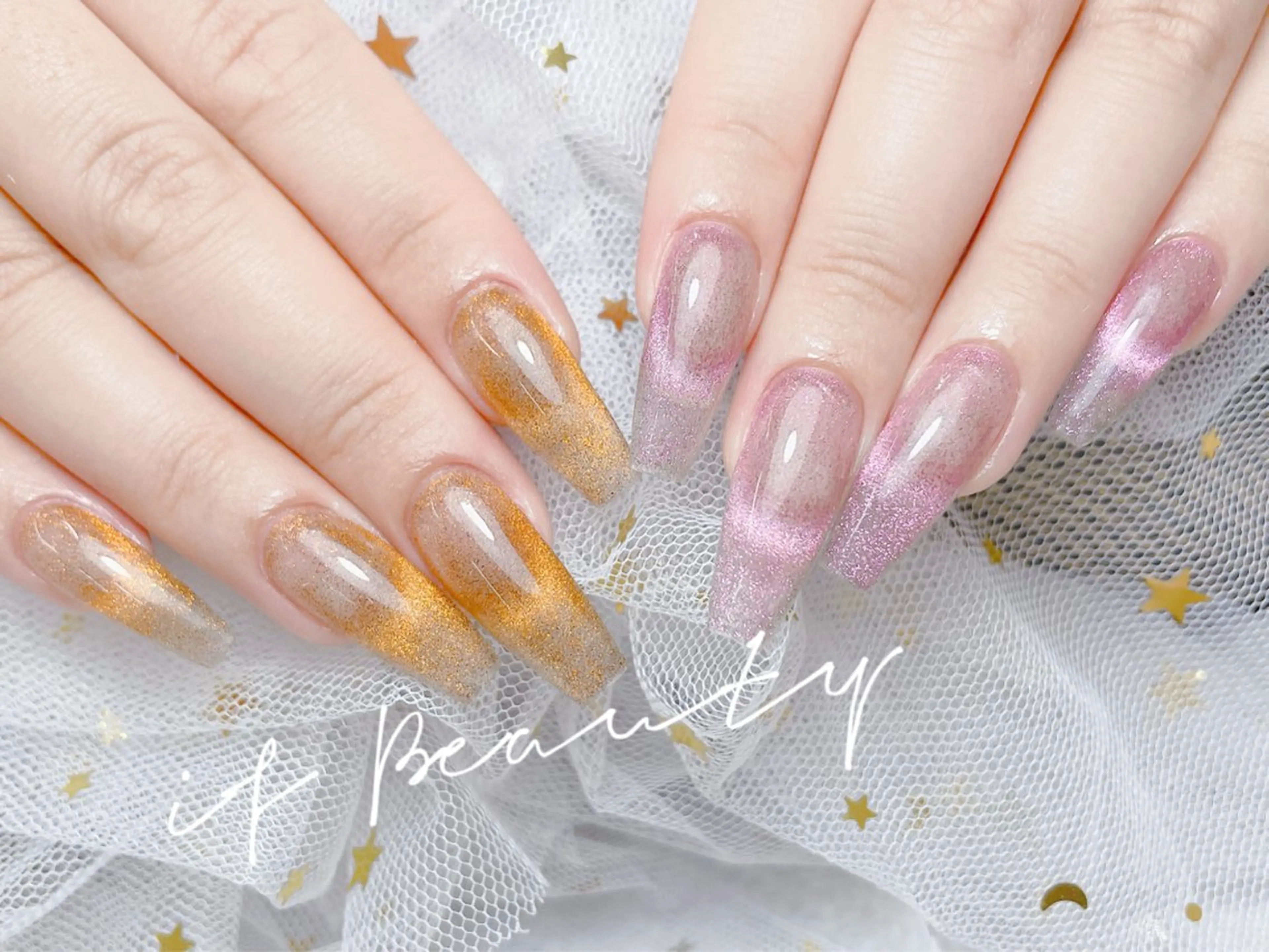 ネイル フレンチネイル マグネットネイル マグネットフレンチ If beauty salon1号店所属・イフ ビューティーのネイルデザイン