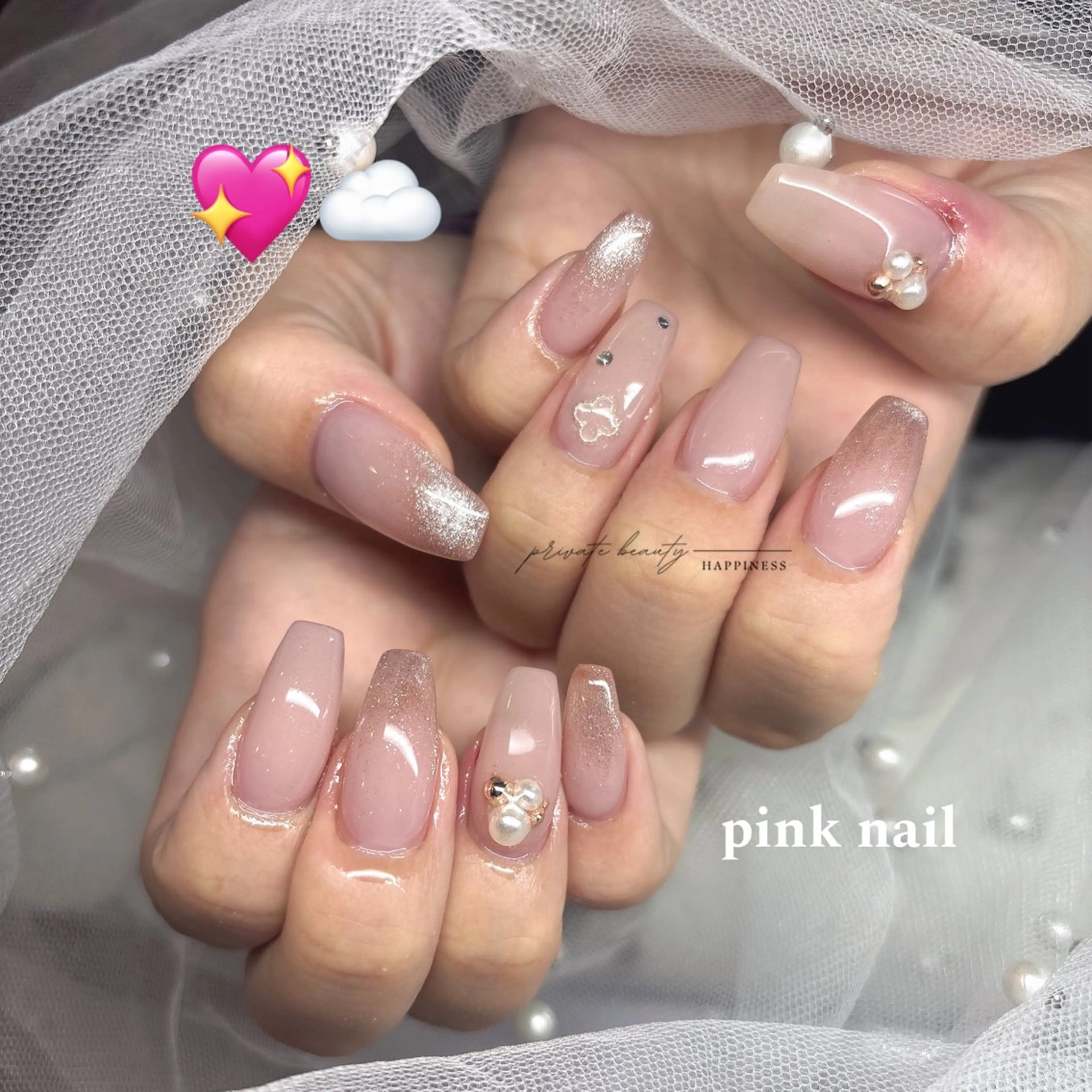 ネイル アートネイル ジェルネイル ロングネイル マグネットネイル スカルプネイル ハンドネイル happiness nailのネイルデザイン