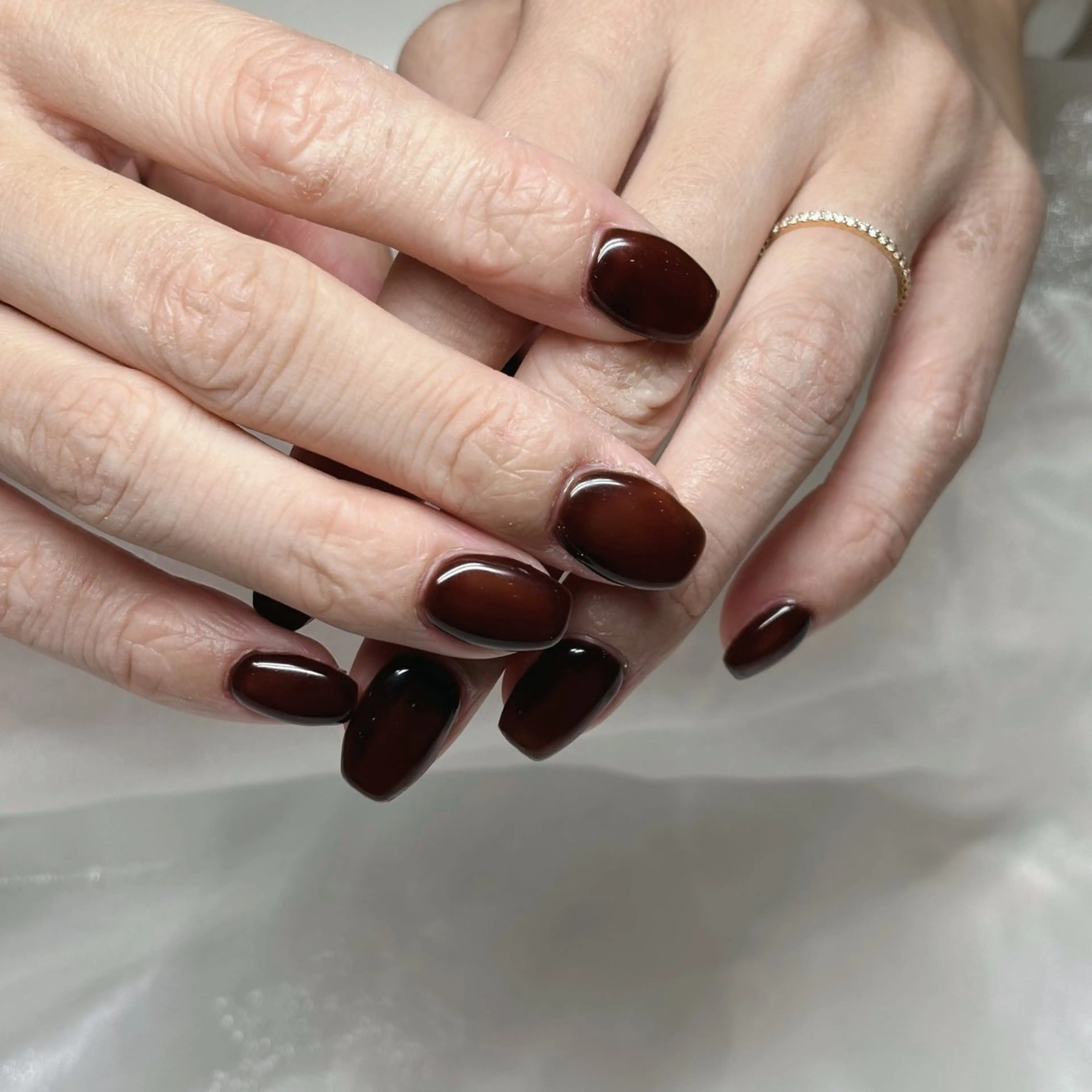 ネイル ブラウン ワンカラーネイル 伊藤 優花のネイルデザイン
