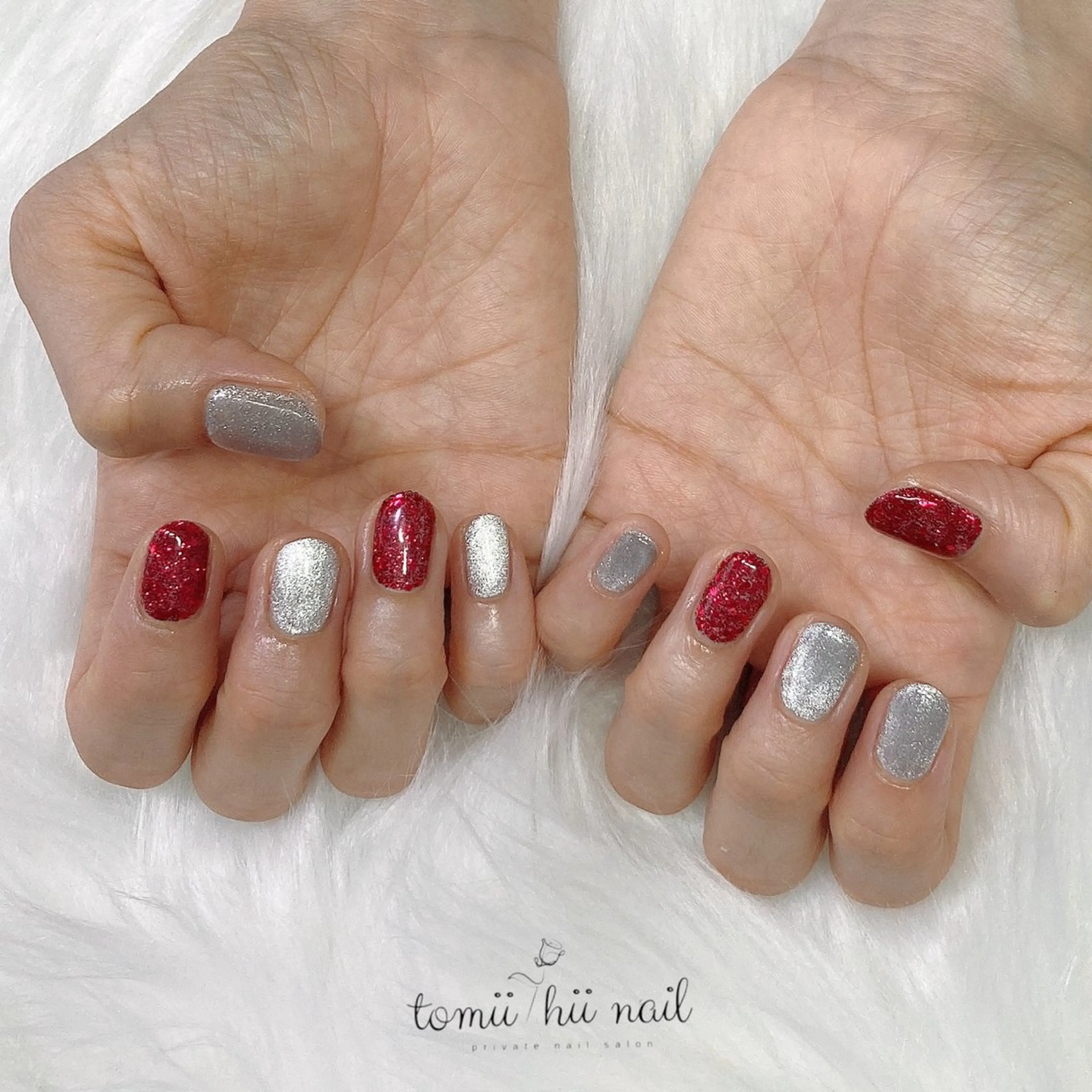 ネイル ラメ(グリッター) マグネットネイル ハンドネイル tomii-hii -nailのネイルデザイン