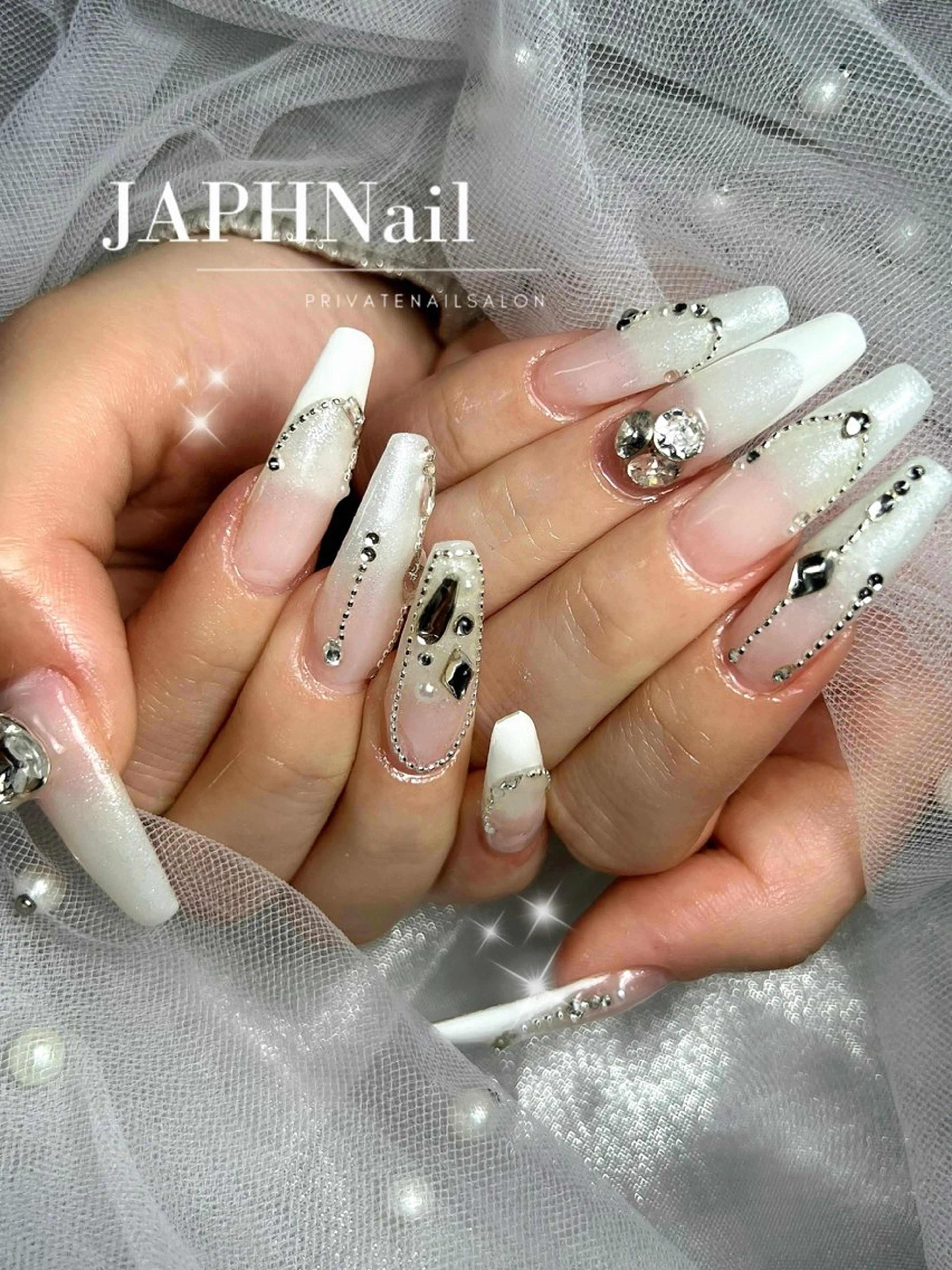 ネイル フットネイル キラキラネイル ロングネイル ニュアンスネイル ワンホンネイル NailSalon /JAPHのネイルデザイン