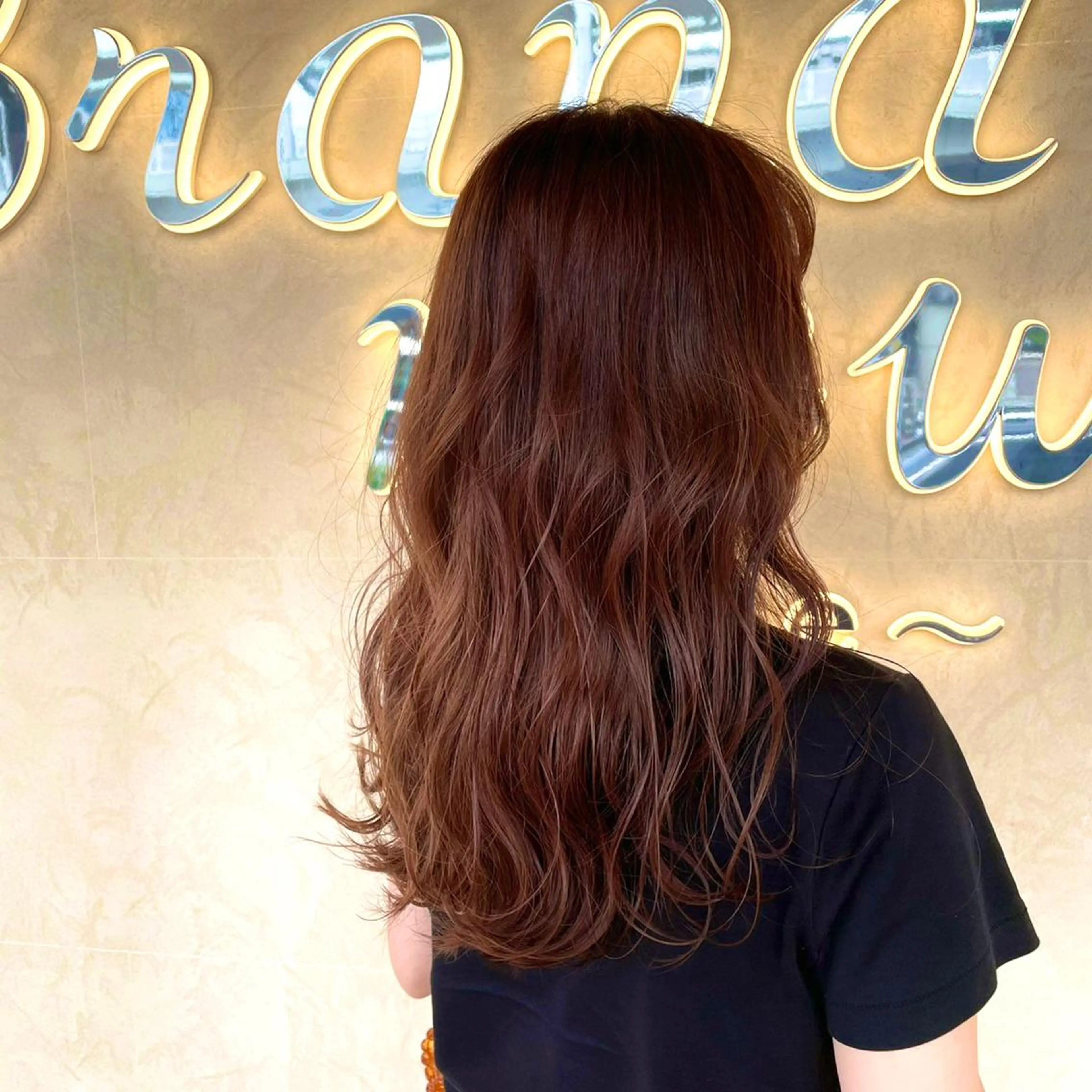 ロング カラー ブリーチ 透明感カラー 心斎橋/ブリーチなし 髪質改善/レイヤーのヘアスタイル