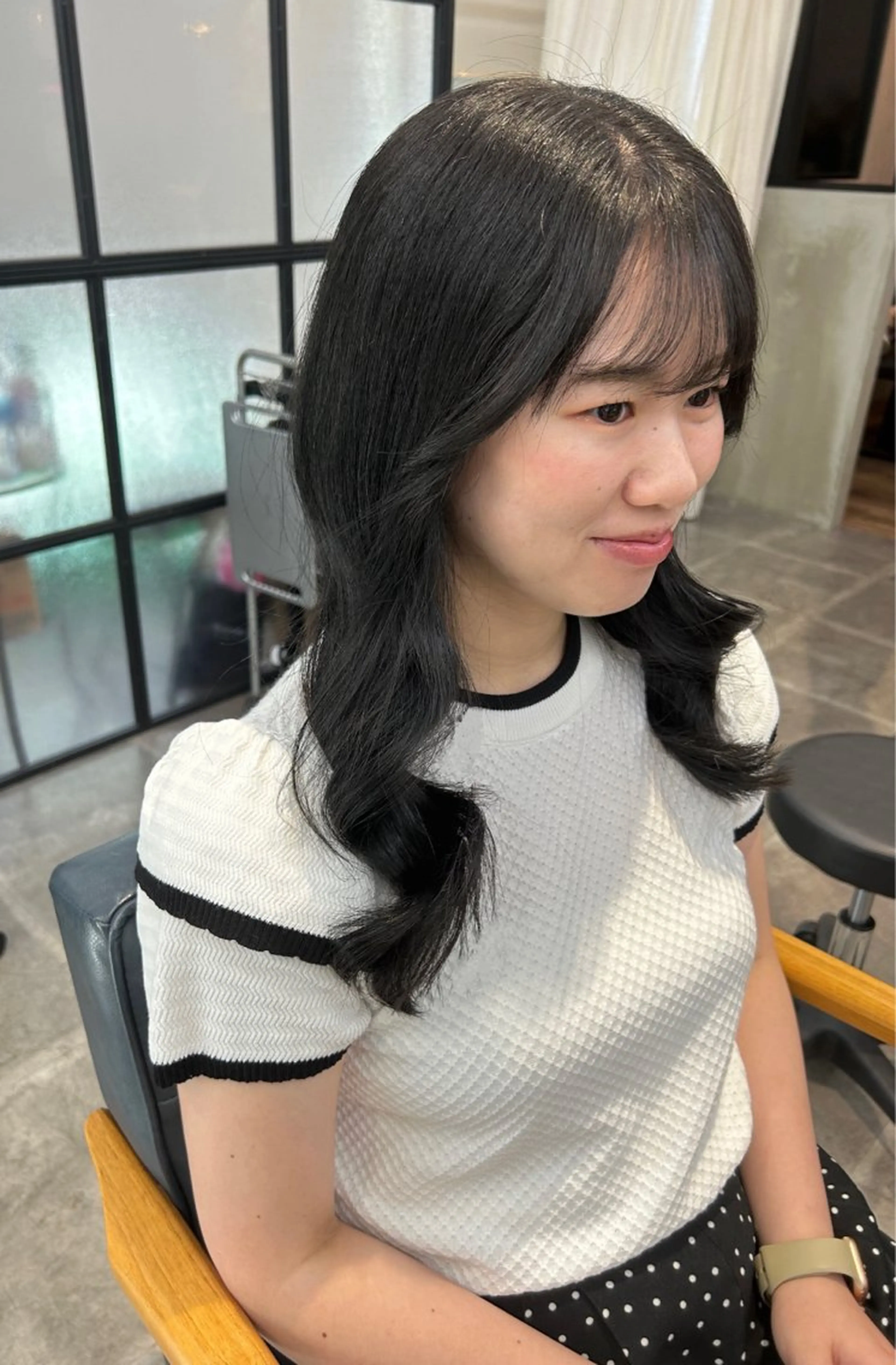ロング カラー カット ヘアカラー トリートメント newi梅田🫧韓国 ヘア🫧sakiのヘアスタイル