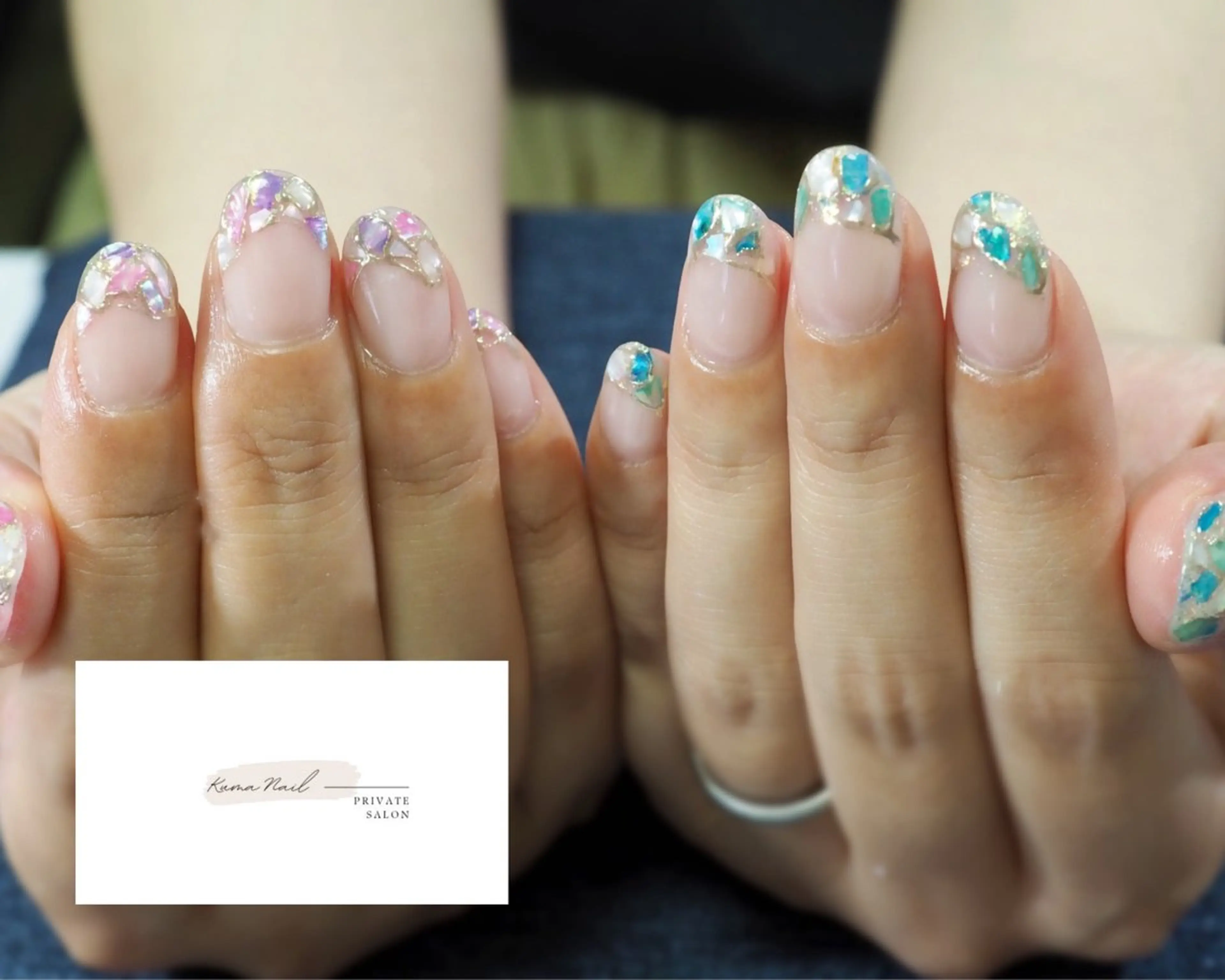 ネイル フレンチネイル キラキラネイル ミラーネイル オフィスネイル 藤が丘/守山/長久手 Kuma Nailのネイルデザイン
