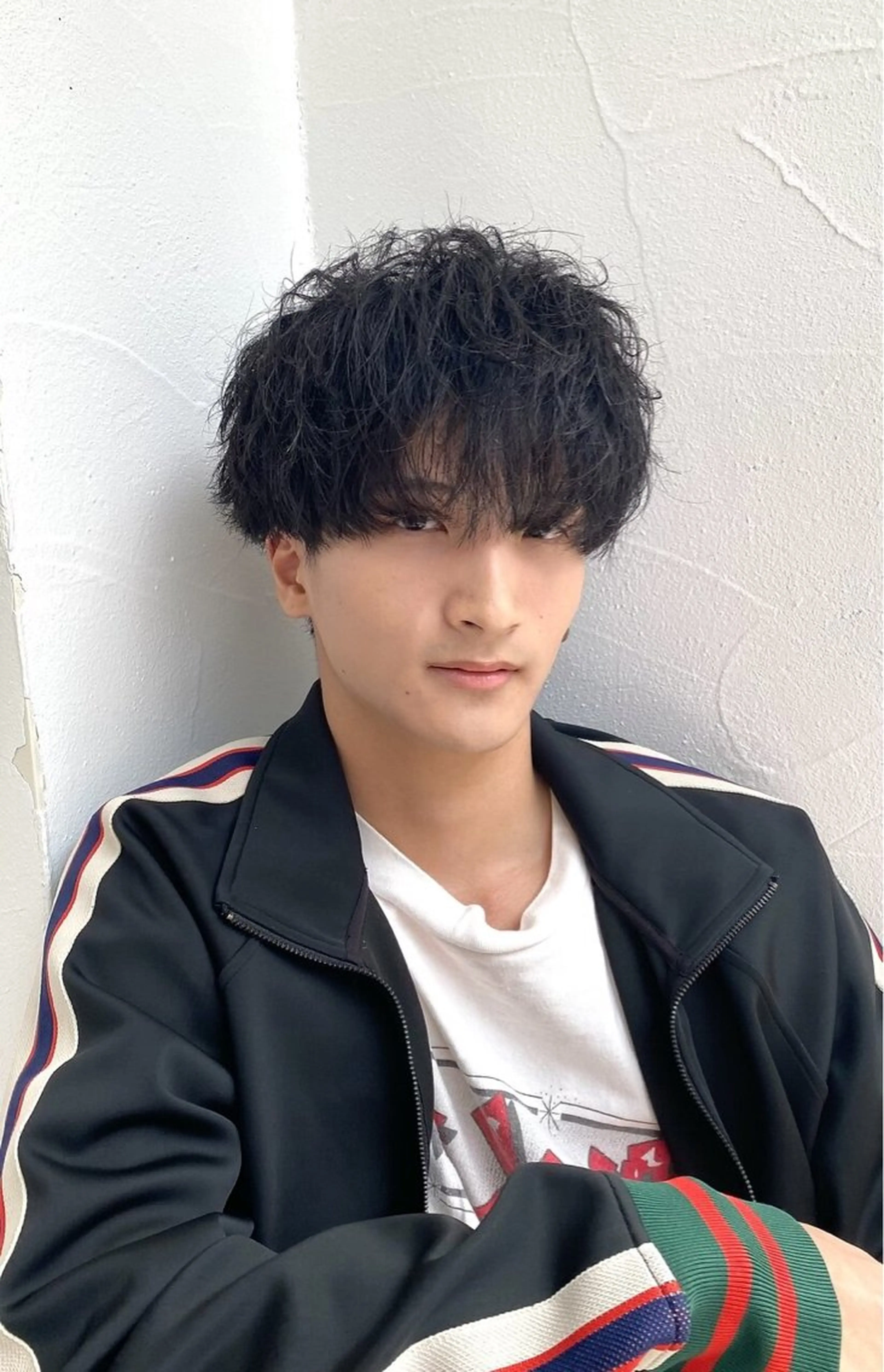 メンズ センターパート ダウンパーマ フェードカット フェザーパーマ カルマパーマ カット MEN’SsalonHYPE所属・メンズカット/布施/ 秋山　涼のヘアスタイル