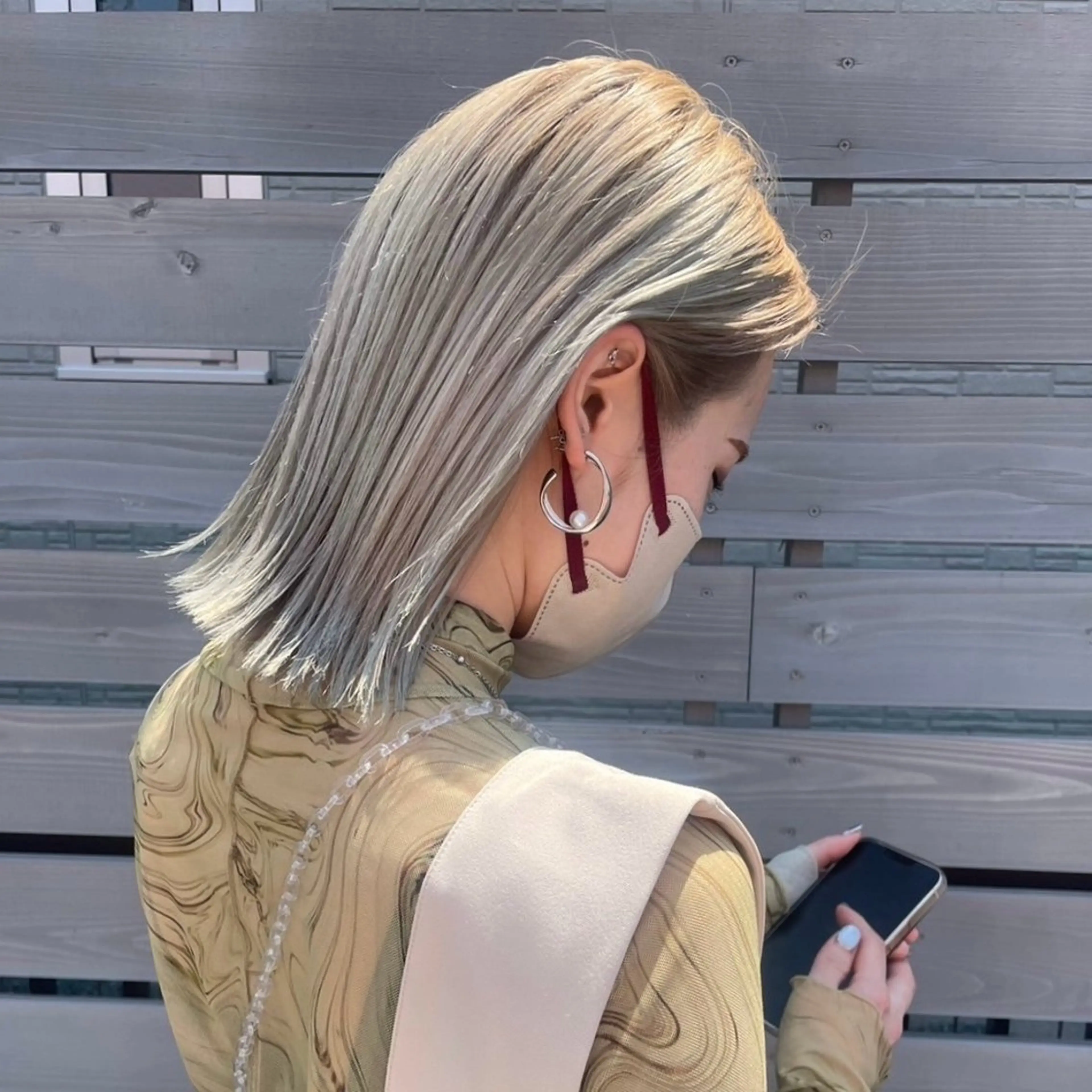 ミディアム カラー ハイトーンカラー カット ヘアカラー トリートメント カラー/韓国レイヤー /ブリーチ/hinaのヘアスタイル