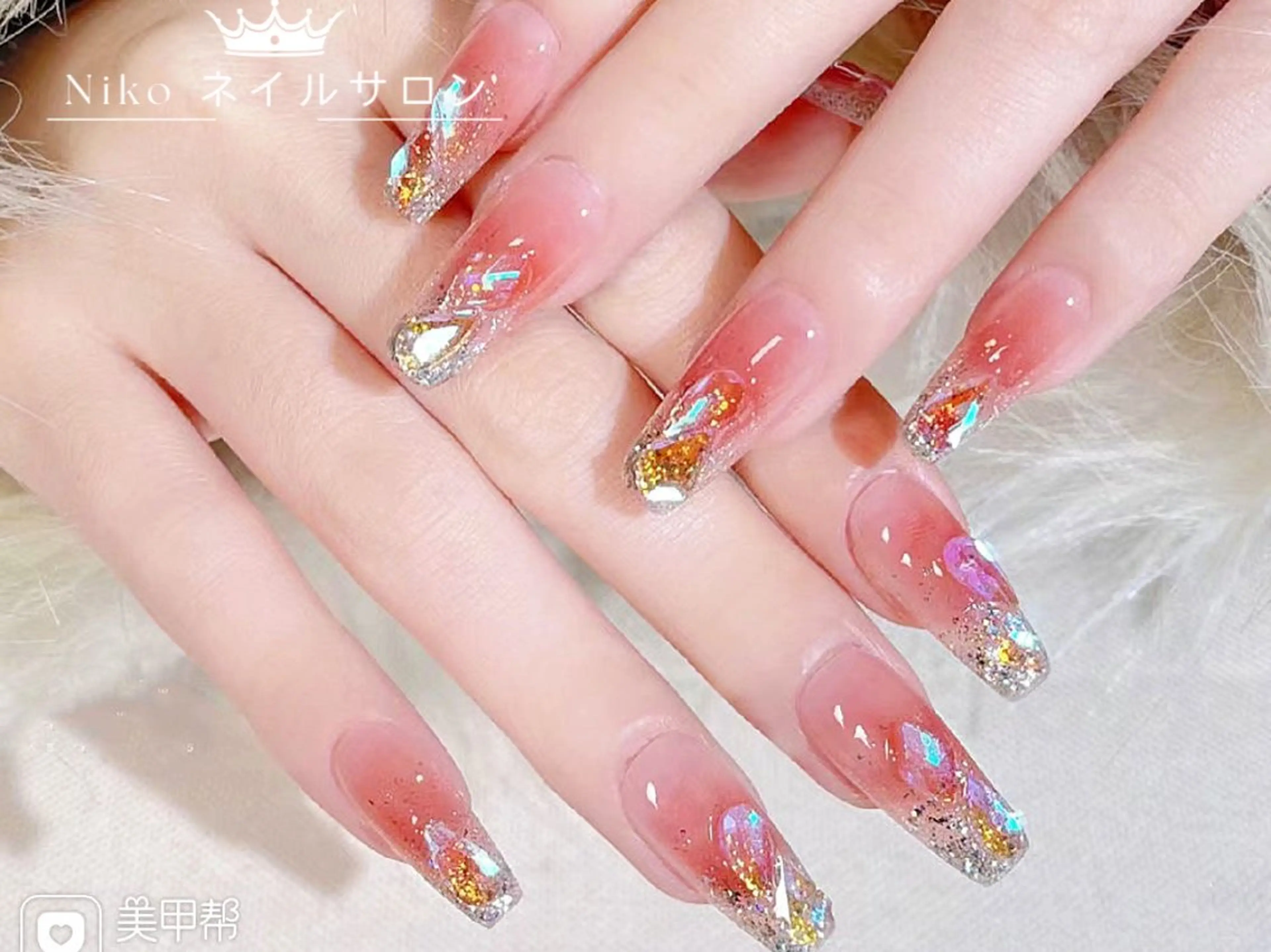 ネイル 長さ出し フットネイル ジェルネイル 韓国ネイル マグネットネイル Niko nailサロンのネイルデザイン
