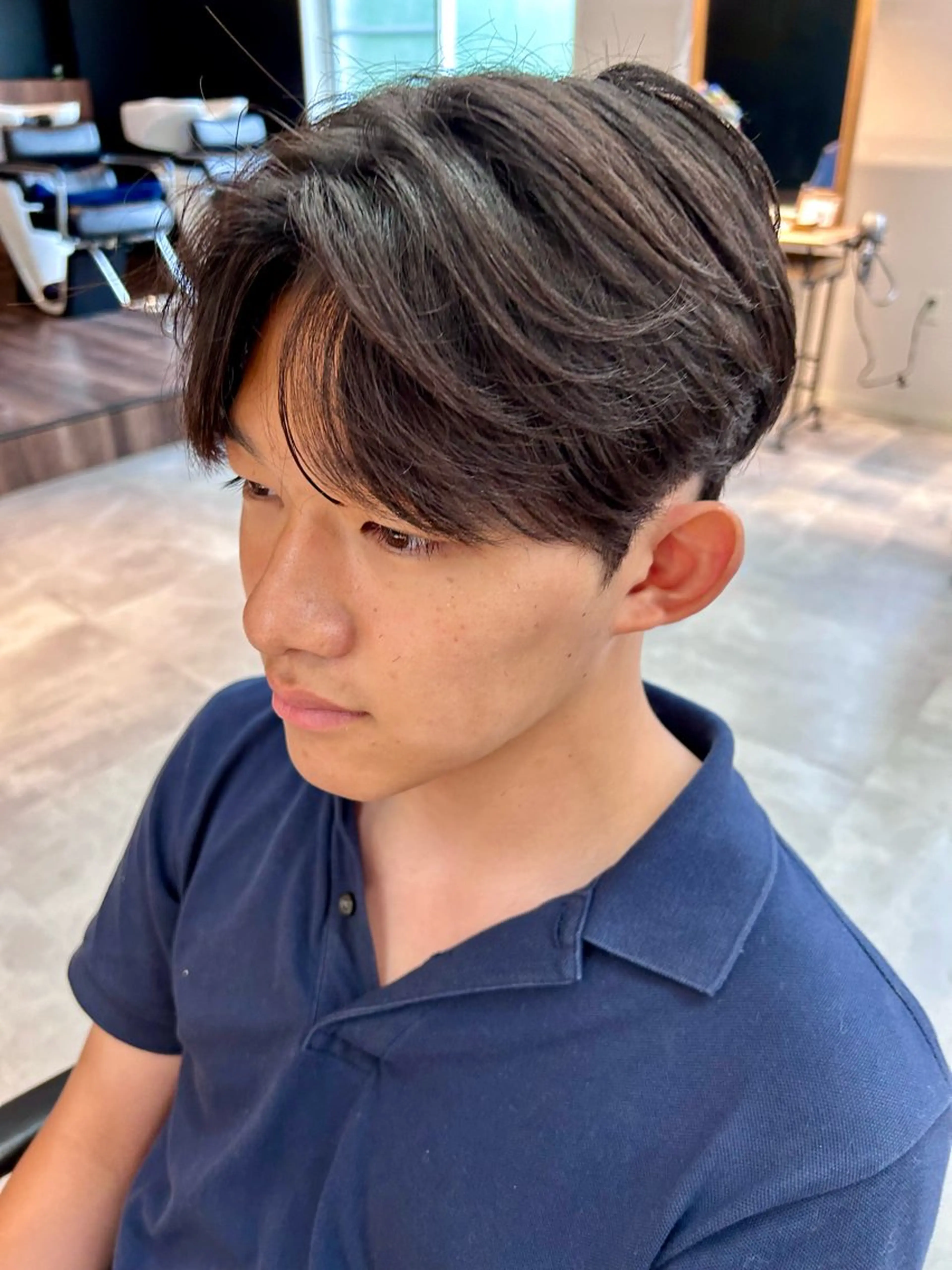 メンズ センターパート カット 千葉 シャドウパーマ ニュアンスパーマ 関のヘアスタイル