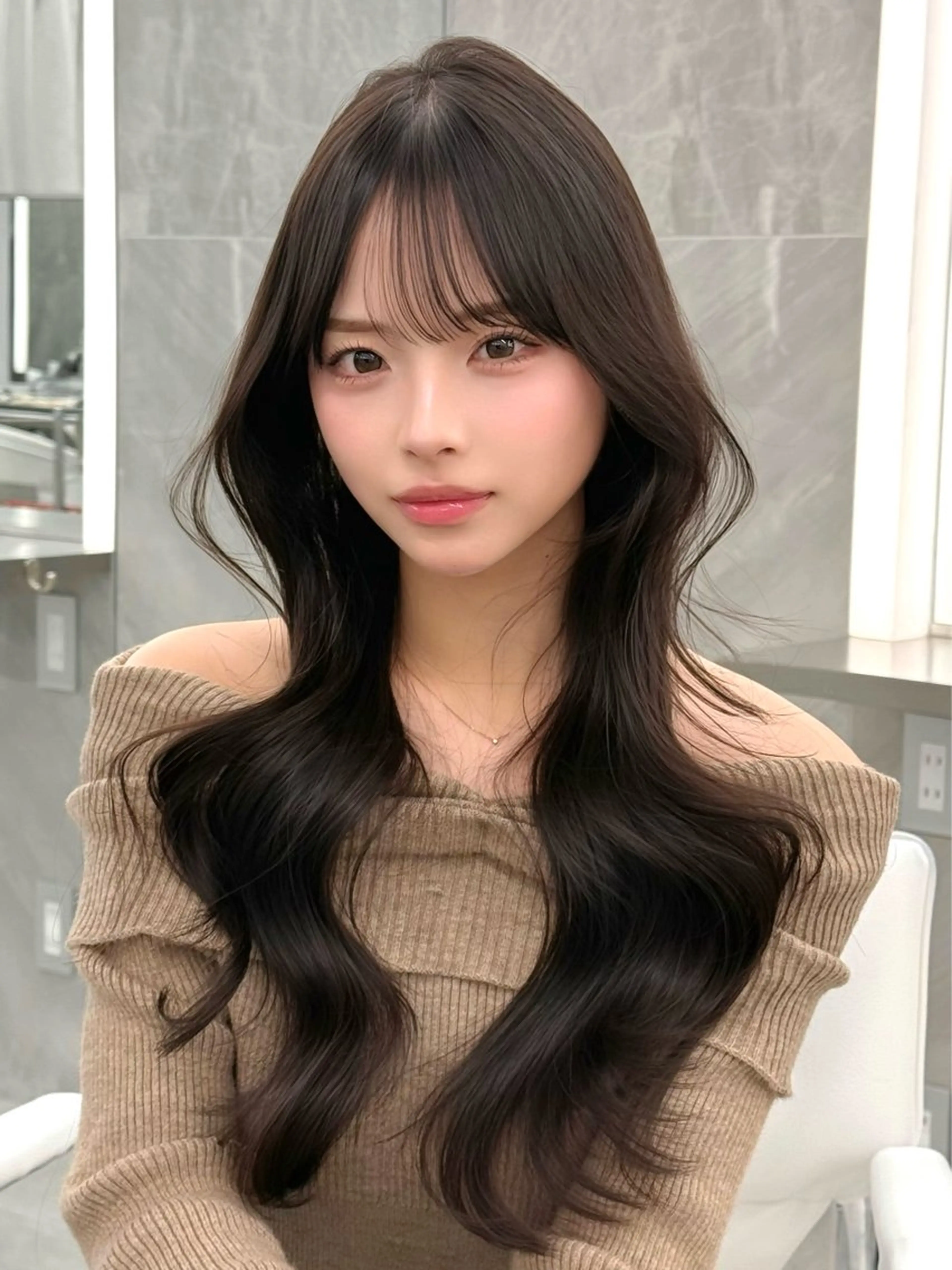 ロング カラー カット ヘアカラー トリートメント MAEUL luna所属・前髪顔周り/レイヤー 韓国/桔川恒のヘアスタイル